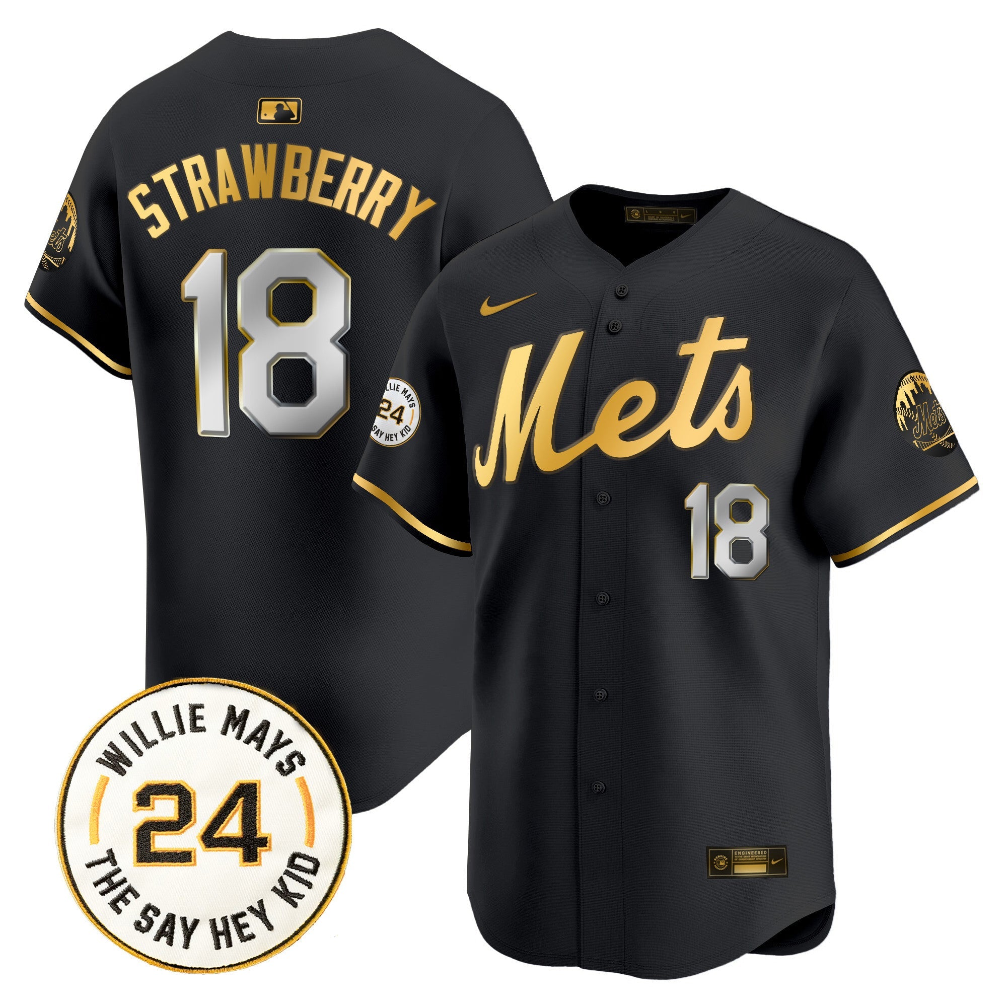 Men’s Willie Mays Patch Vapor Premier Limited Jersey