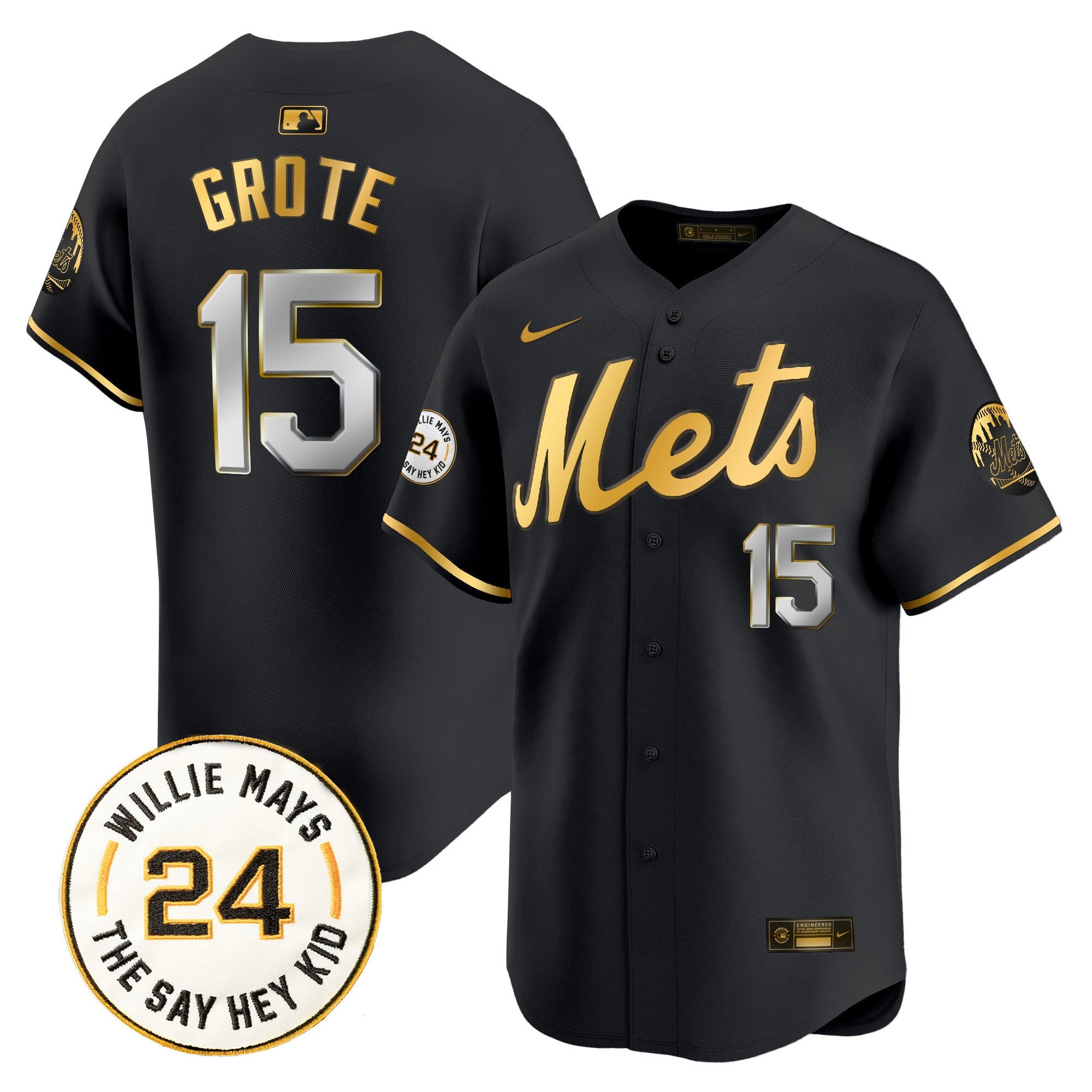 Men’s Willie Mays Patch Vapor Premier Limited Jersey