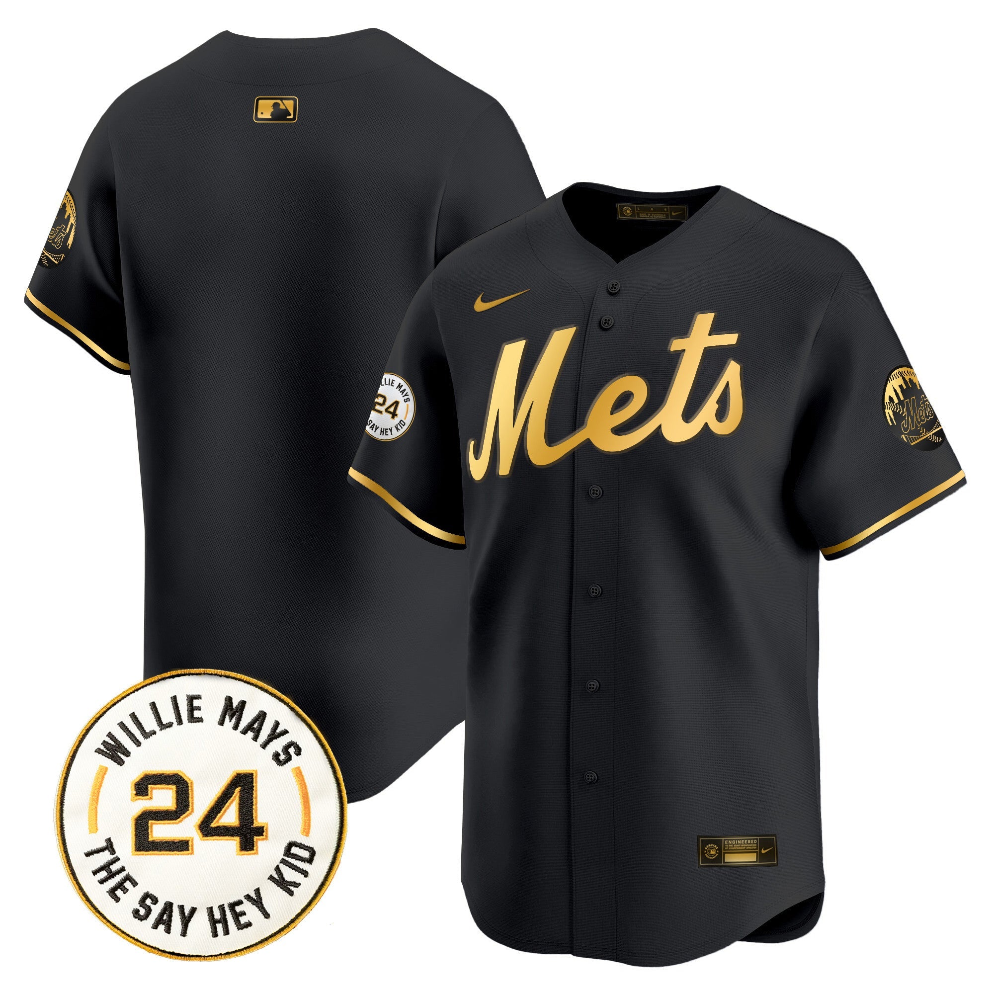 Men’s Willie Mays Patch Vapor Premier Limited Jersey