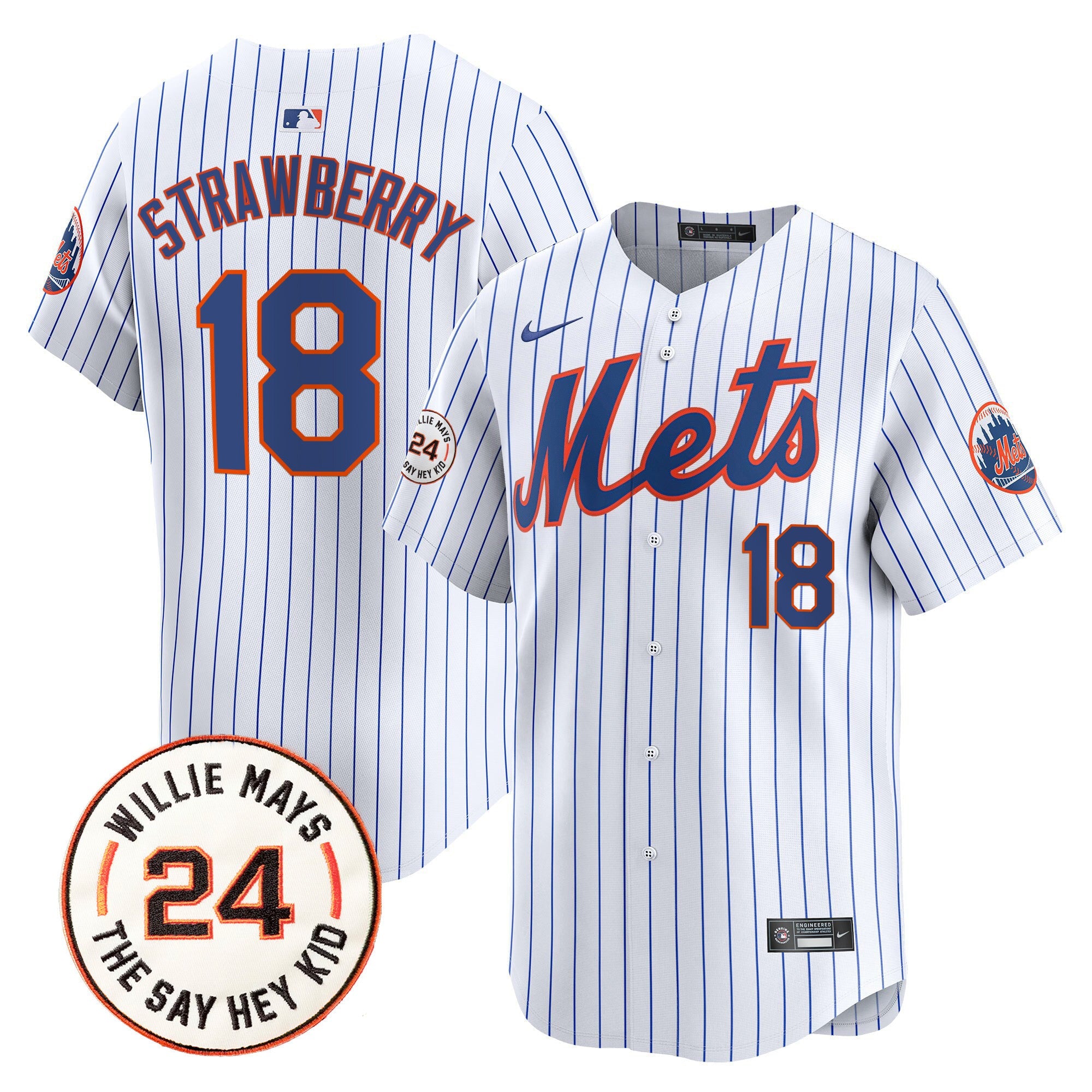 Men’s Willie Mays Patch Vapor Premier Limited Jersey