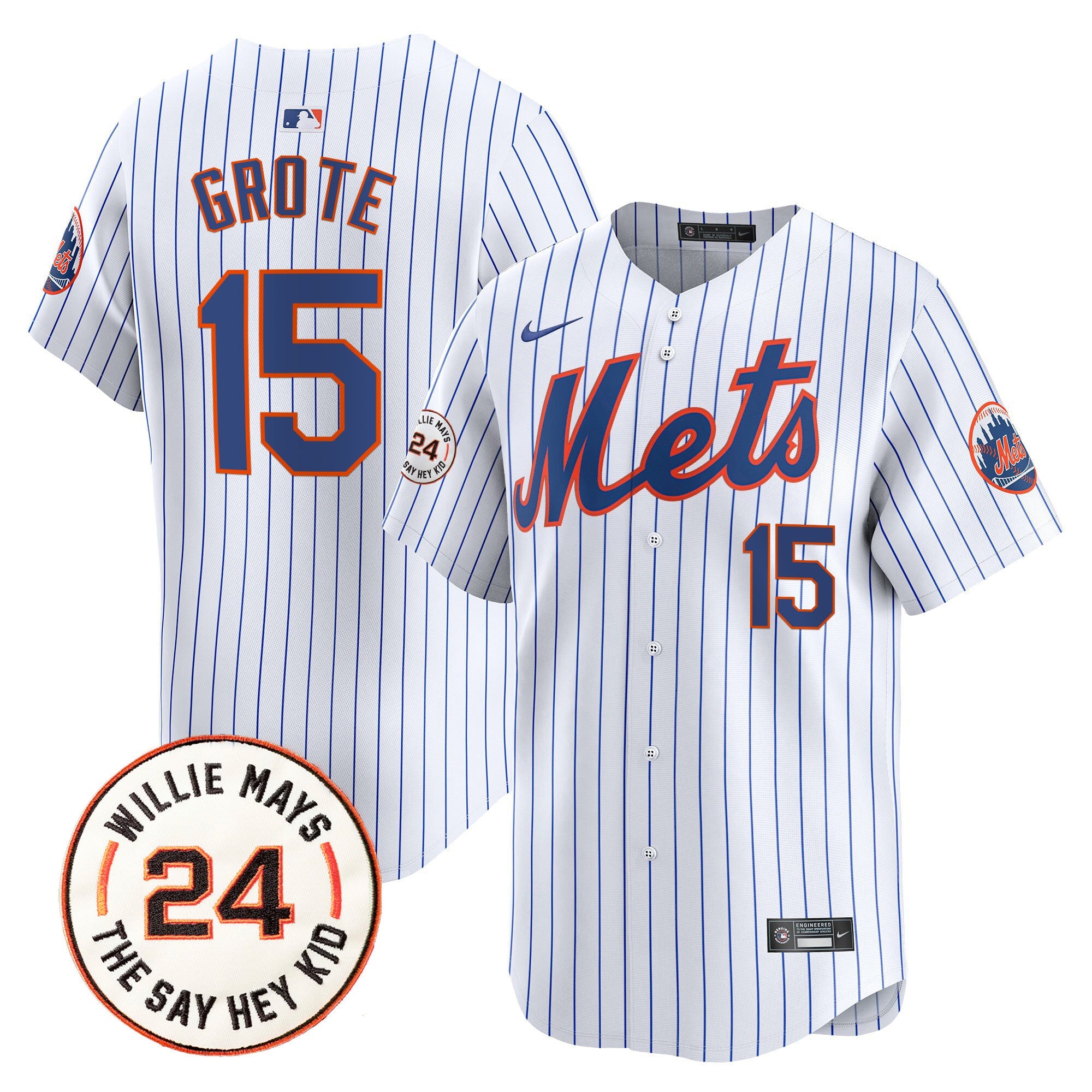 Men’s Willie Mays Patch Vapor Premier Limited Jersey