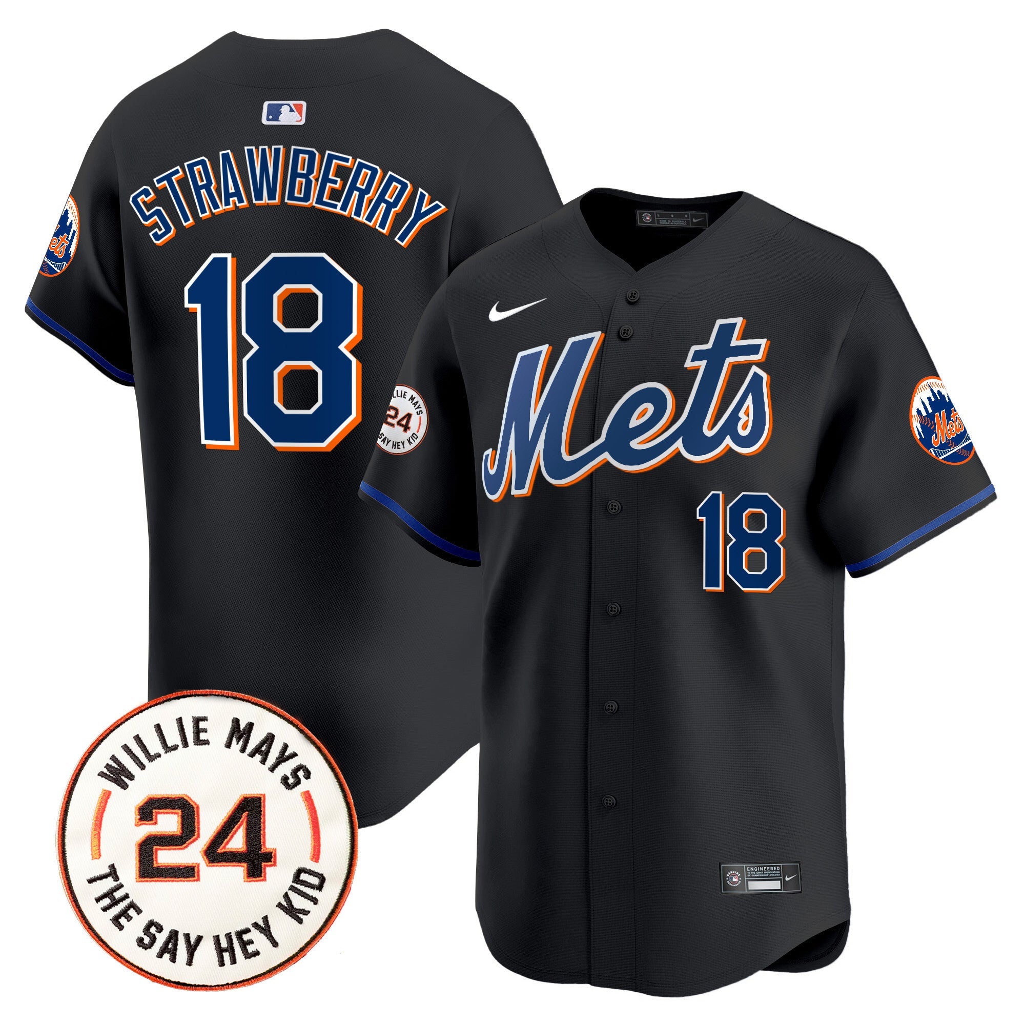 Men’s Willie Mays Patch Vapor Premier Limited Jersey
