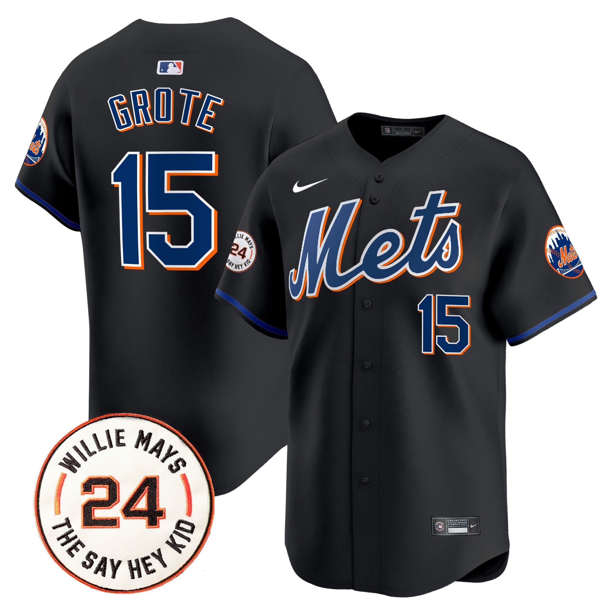 Men’s Willie Mays Patch Vapor Premier Limited Jersey