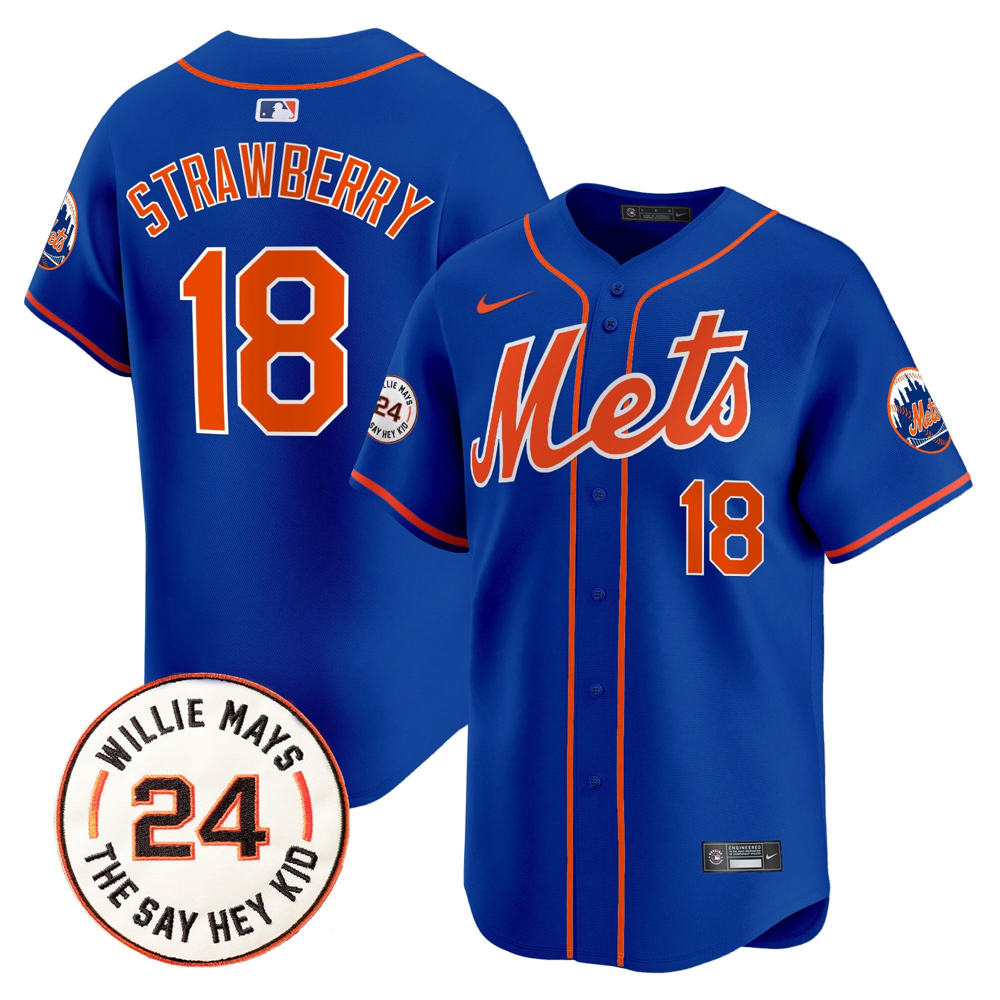 Men’s Willie Mays Patch Vapor Premier Limited Jersey