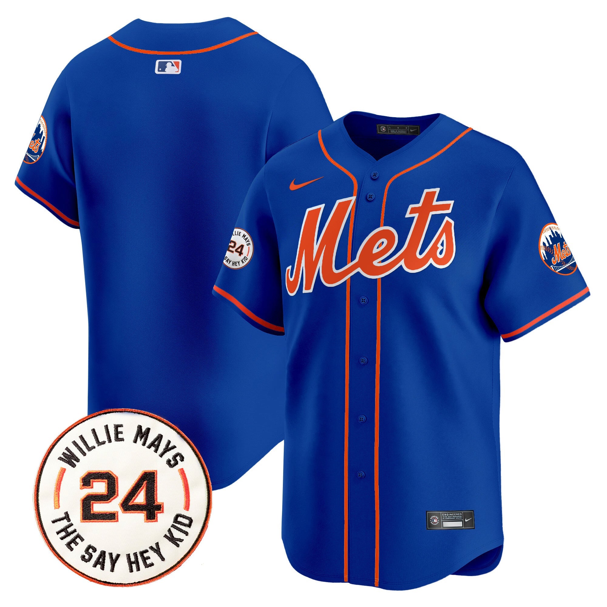 Men’s Willie Mays Patch Vapor Premier Limited Jersey