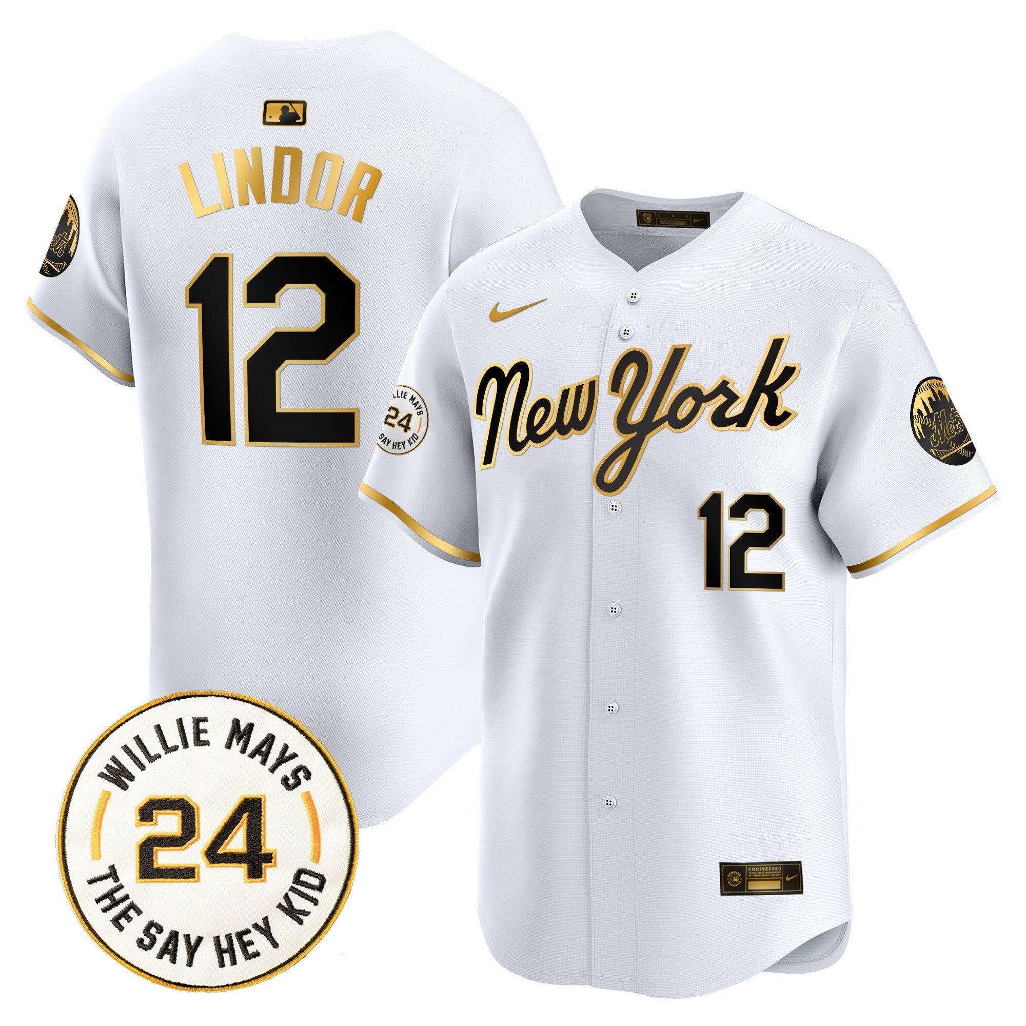 Men’s Willie Mays Patch Vapor Premier Limited Jersey