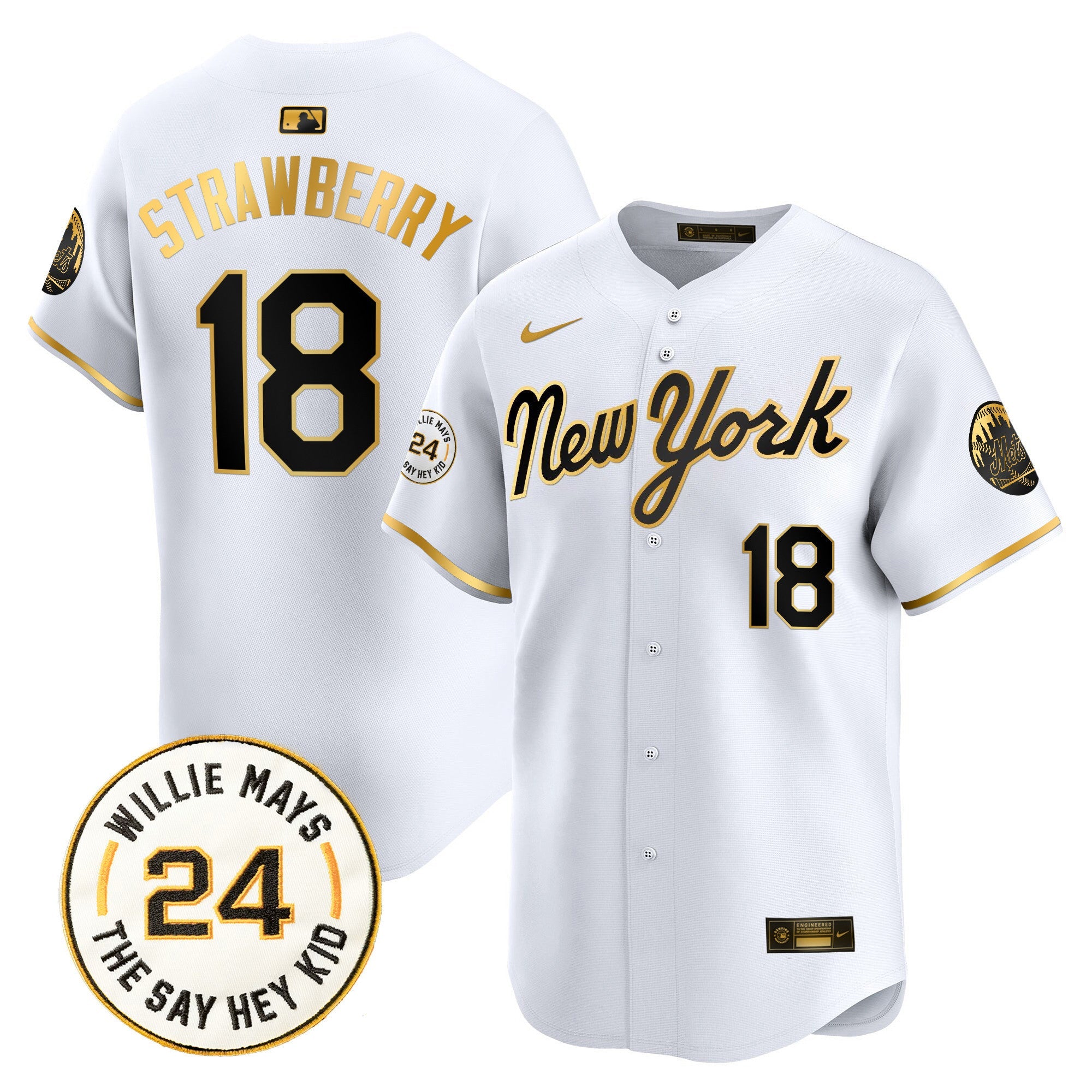 Men’s Willie Mays Patch Vapor Premier Limited Jersey