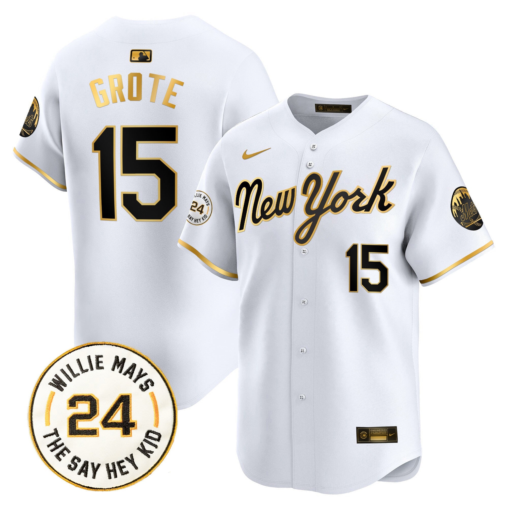 Men’s Willie Mays Patch Vapor Premier Limited Jersey
