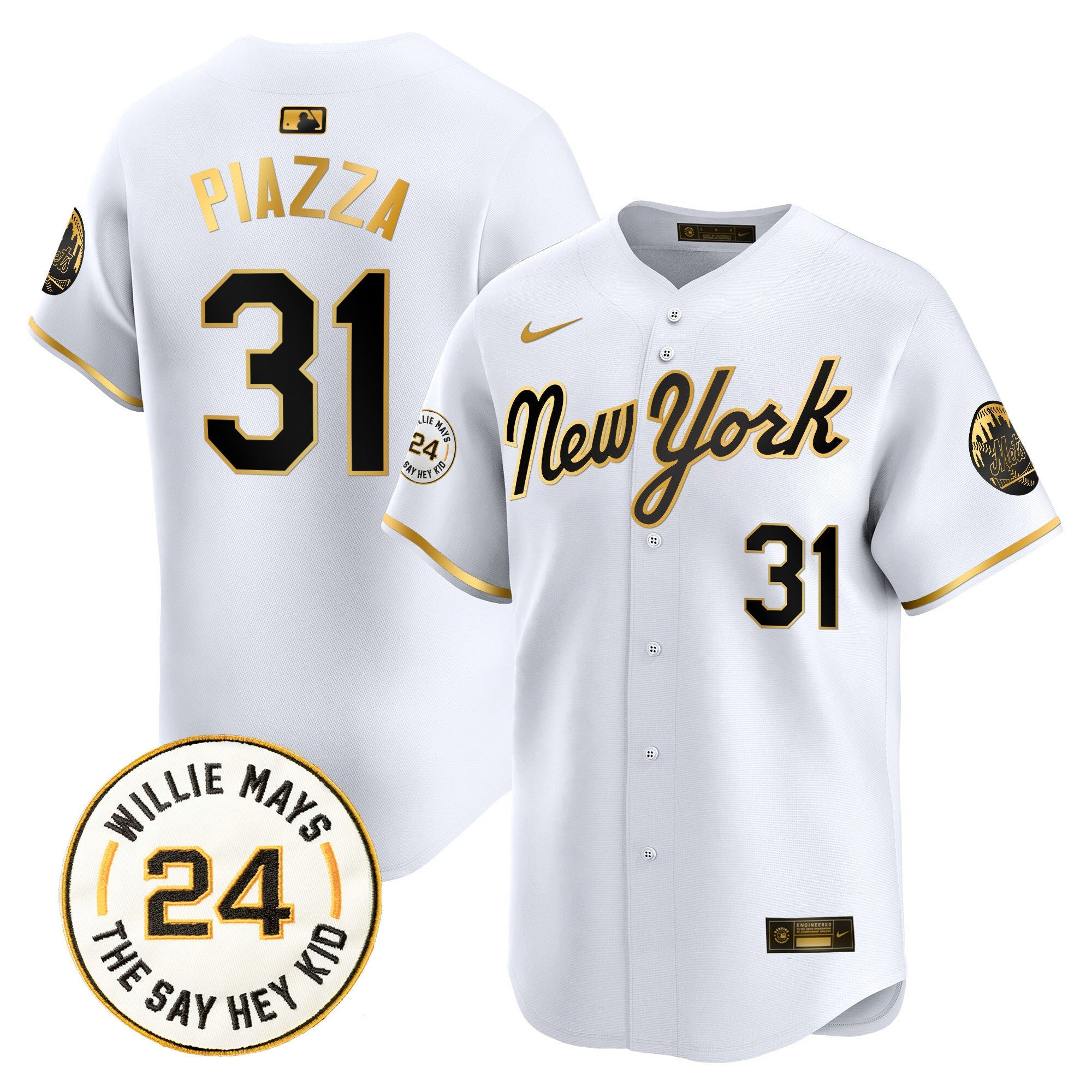Men’s Willie Mays Patch Vapor Premier Limited Jersey