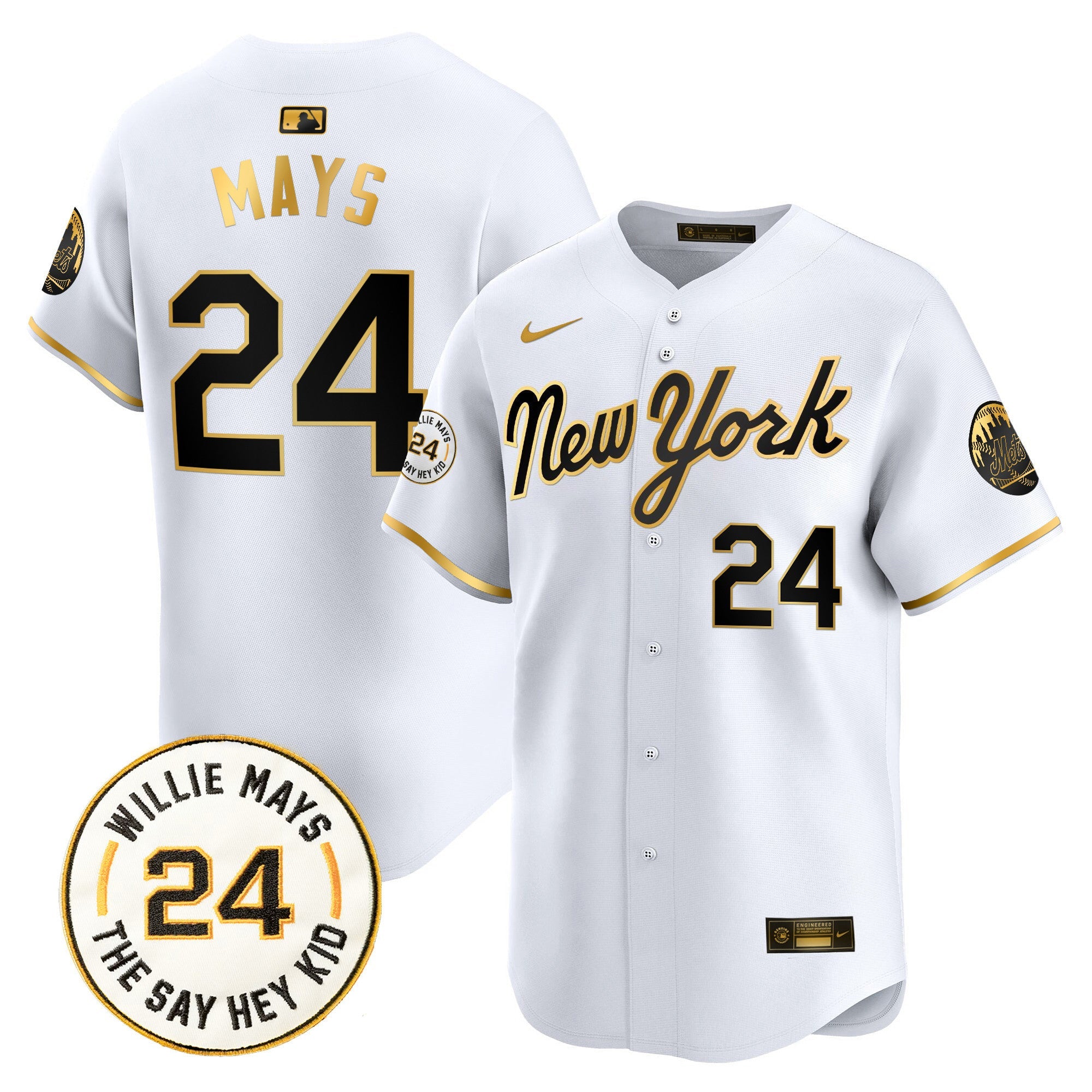 Men’s Willie Mays Patch Vapor Premier Limited Jersey