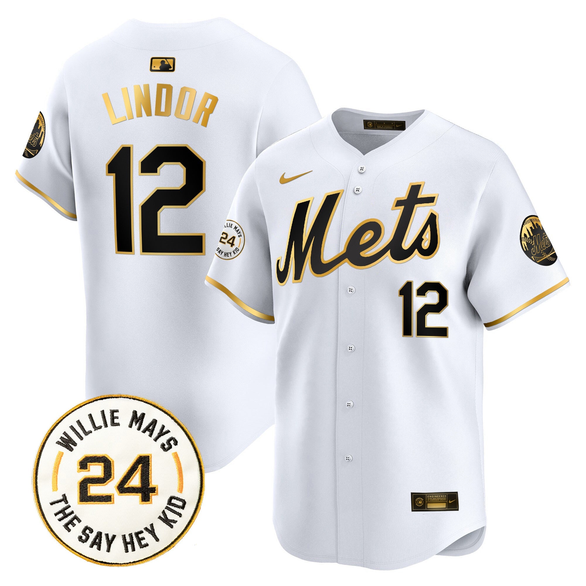 Men’s Willie Mays Patch Vapor Premier Limited Jersey
