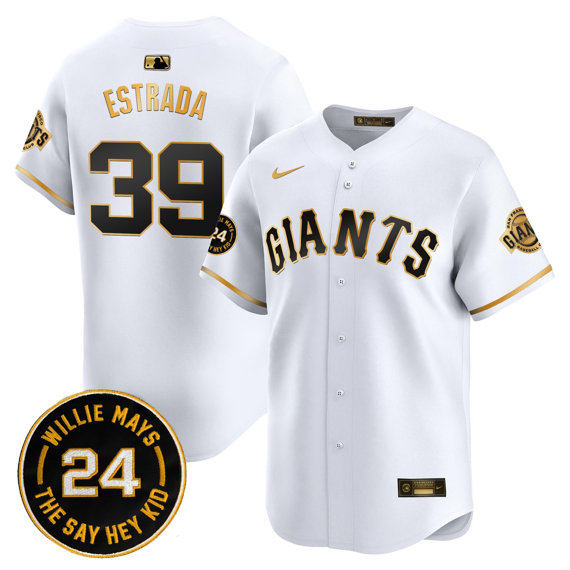 Men’s San Francisco 2024 Willie Mays Patch Vapor Premier Limited Jersey V6