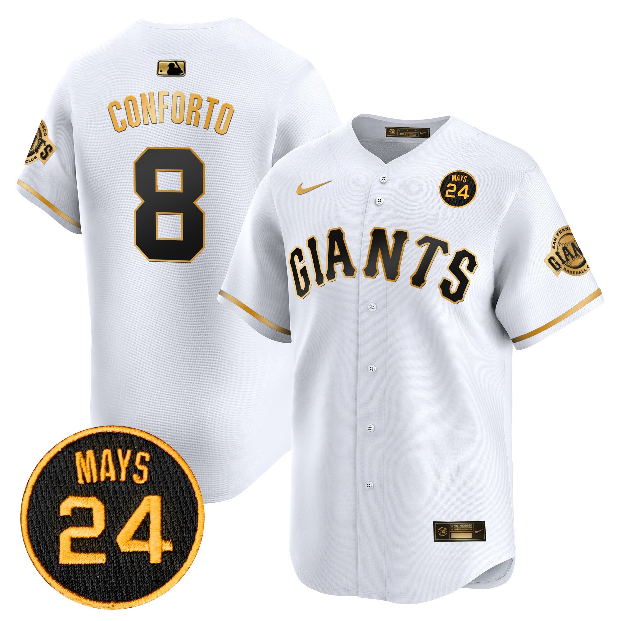 Men’s San Francisco 2024 Willie Mays Patch Vapor Premier Limited Jersey V3