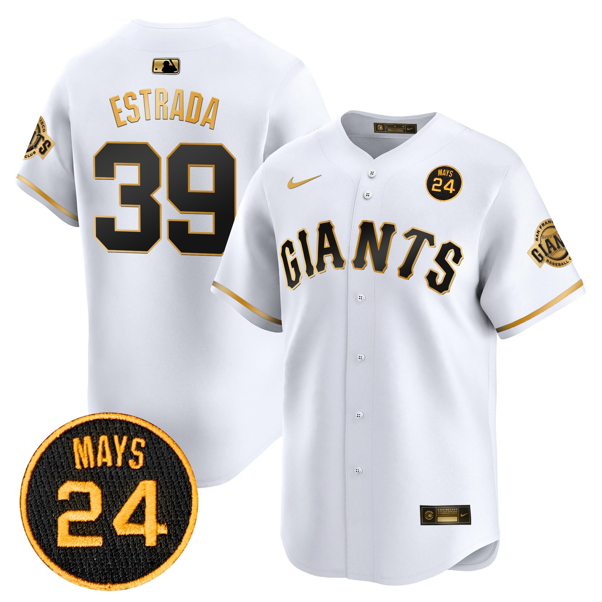 Men’s San Francisco 2024 Willie Mays Patch Vapor Premier Limited Jersey V3