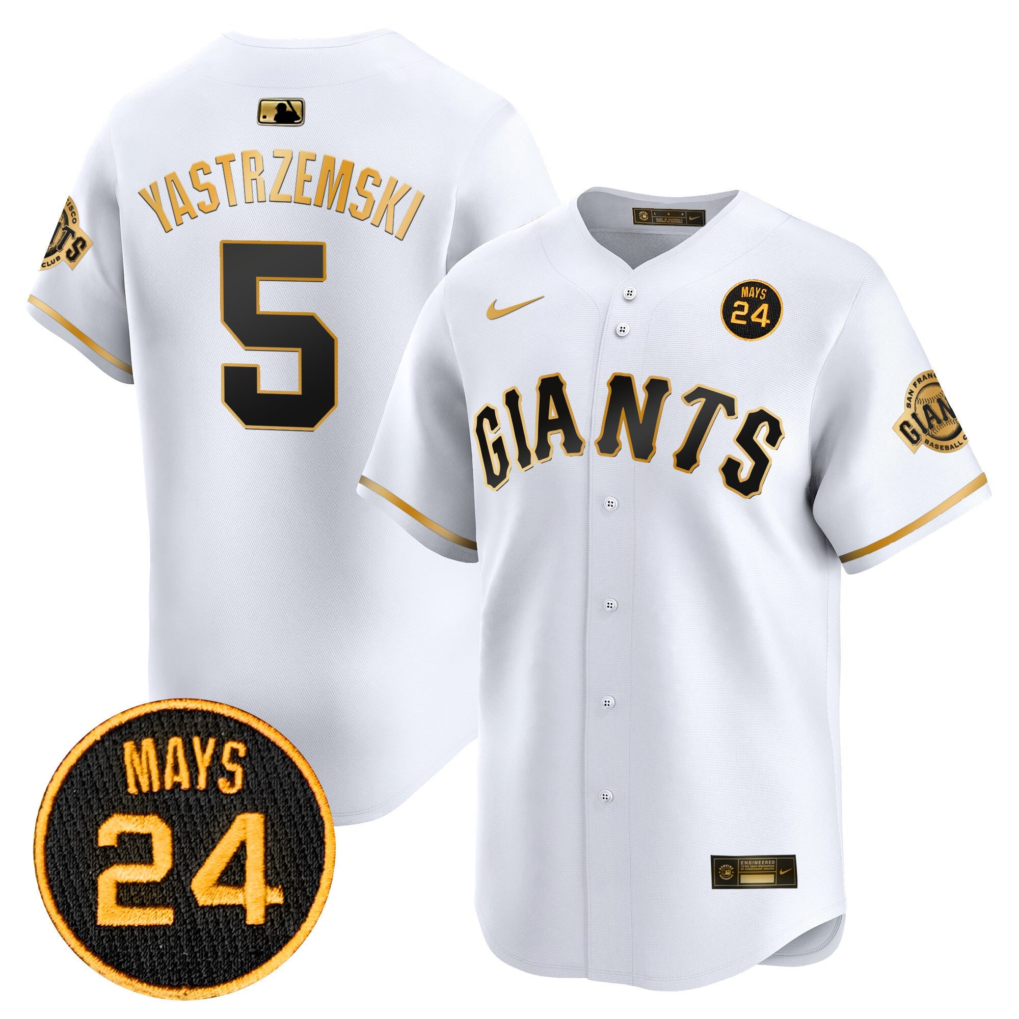 Men’s San Francisco 2024 Willie Mays Patch Vapor Premier Limited Jersey V3