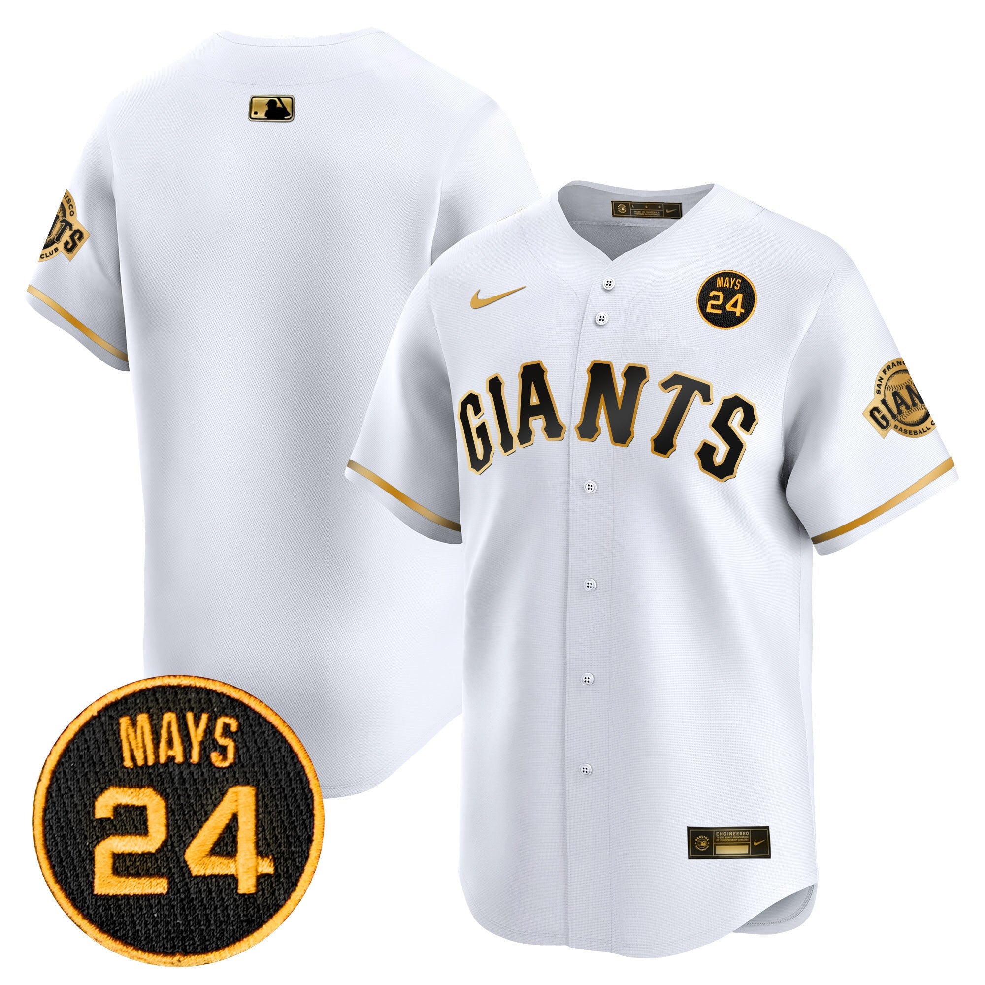 Men’s San Francisco 2024 Willie Mays Patch Vapor Premier Limited Jersey V3