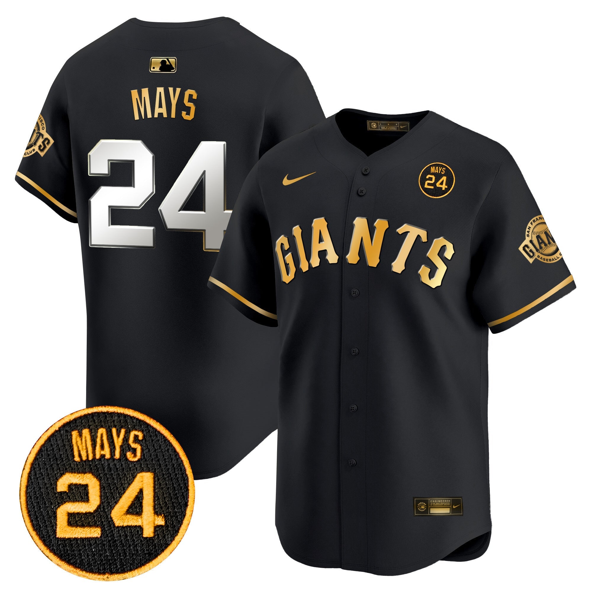Men’s San Francisco 2024 Willie Mays Patch Vapor Premier Limited Jersey V3