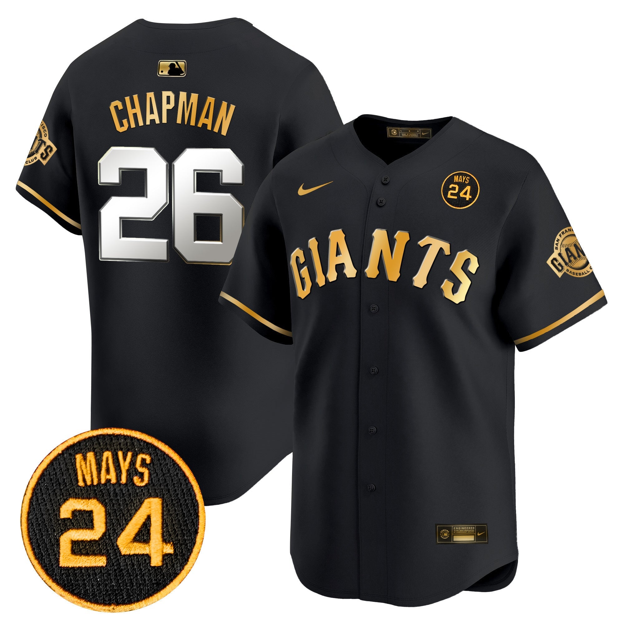 Men’s San Francisco 2024 Willie Mays Patch Vapor Premier Limited Jersey V3