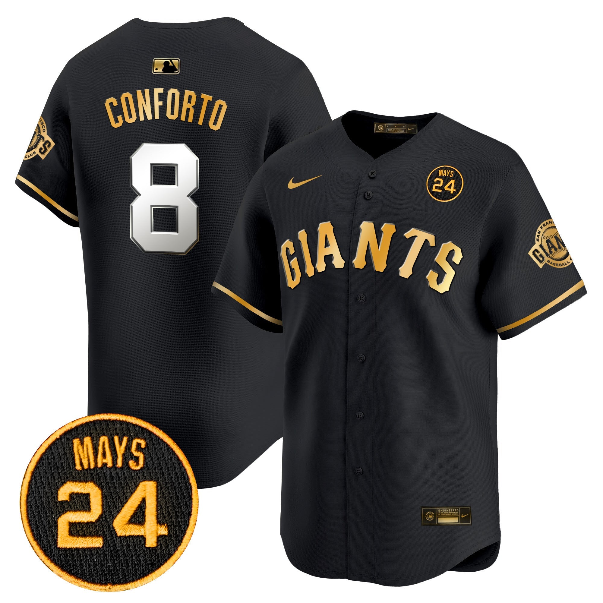 Men’s San Francisco 2024 Willie Mays Patch Vapor Premier Limited Jersey V3