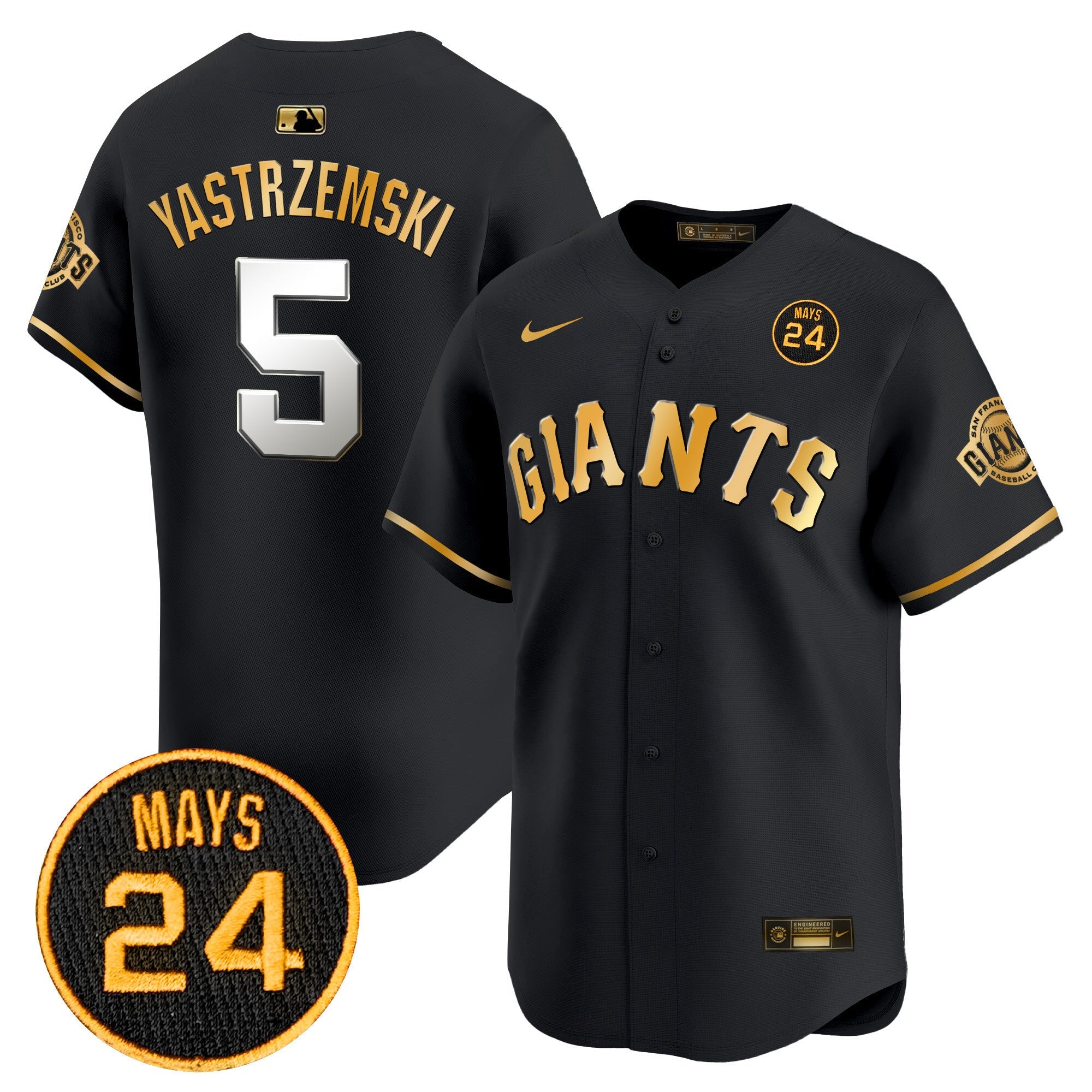 Men’s San Francisco 2024 Willie Mays Patch Vapor Premier Limited Jersey V3