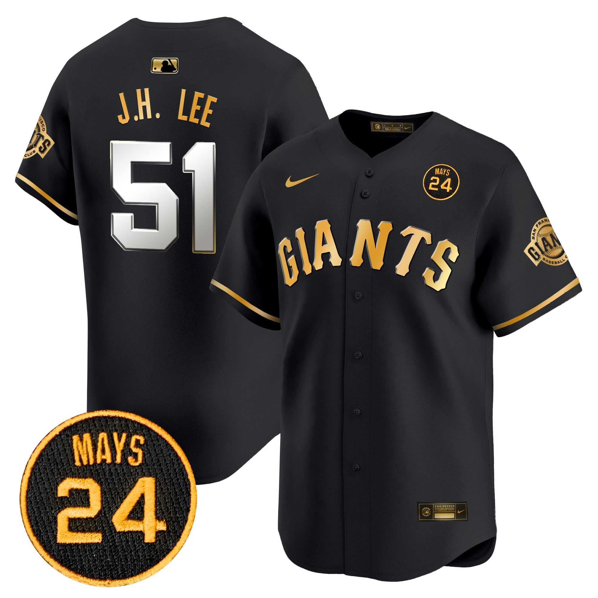 Men’s San Francisco 2024 Willie Mays Patch Vapor Premier Limited Jersey V3