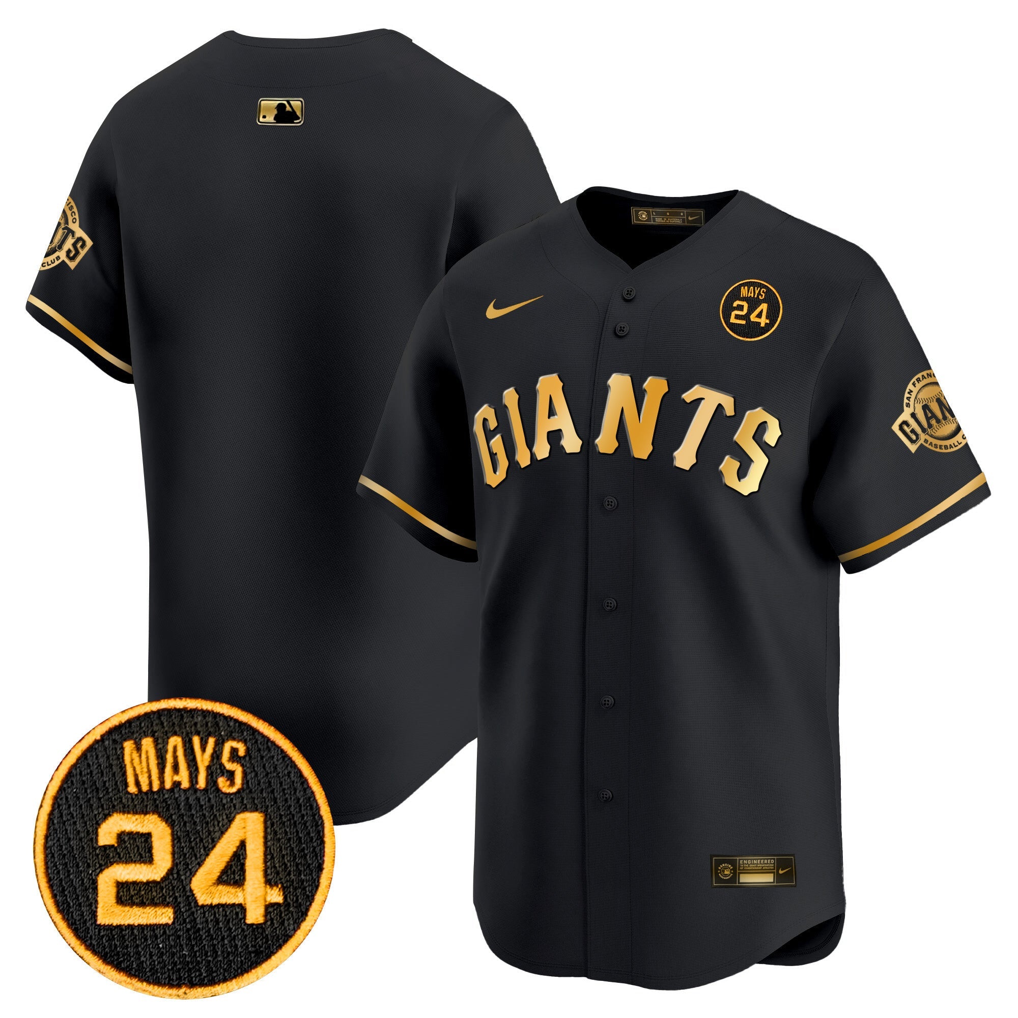 Men’s San Francisco 2024 Willie Mays Patch Vapor Premier Limited Jersey V3