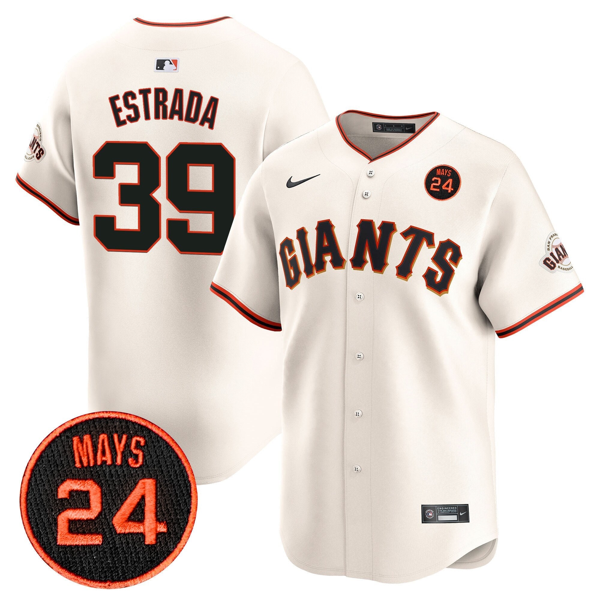 Men’s San Francisco 2024 Willie Mays Patch Vapor Premier Limited Jersey V3