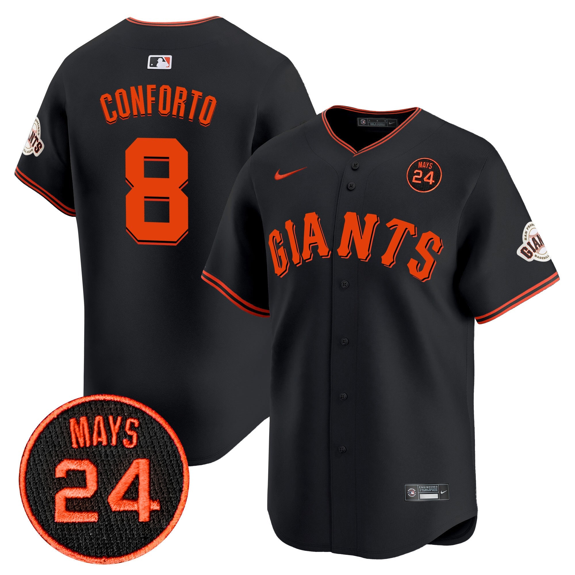 Men’s San Francisco 2024 Willie Mays Patch Vapor Premier Limited Jersey V3