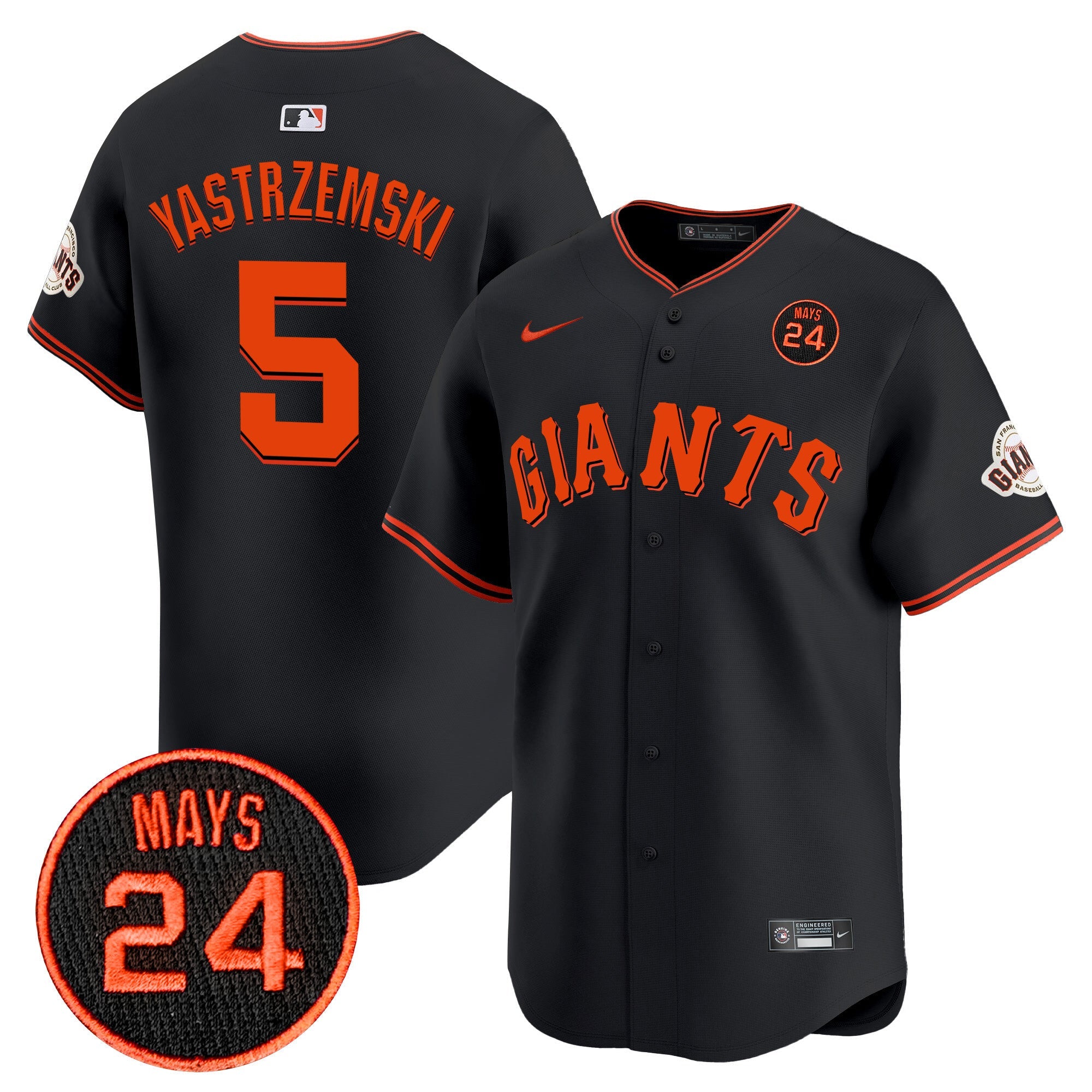 Men’s San Francisco 2024 Willie Mays Patch Vapor Premier Limited Jersey V3