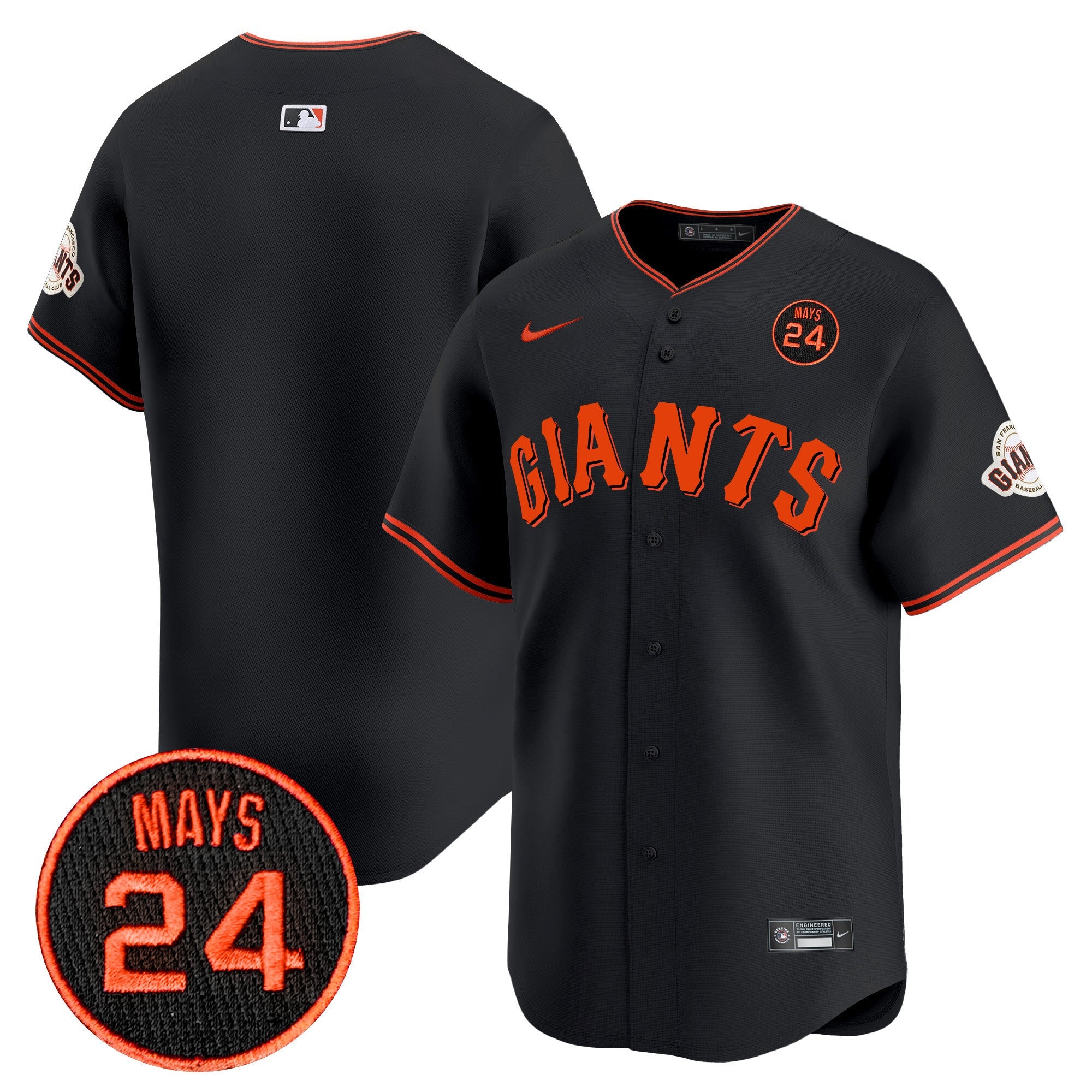 Men’s San Francisco 2024 Willie Mays Patch Vapor Premier Limited Jersey V3