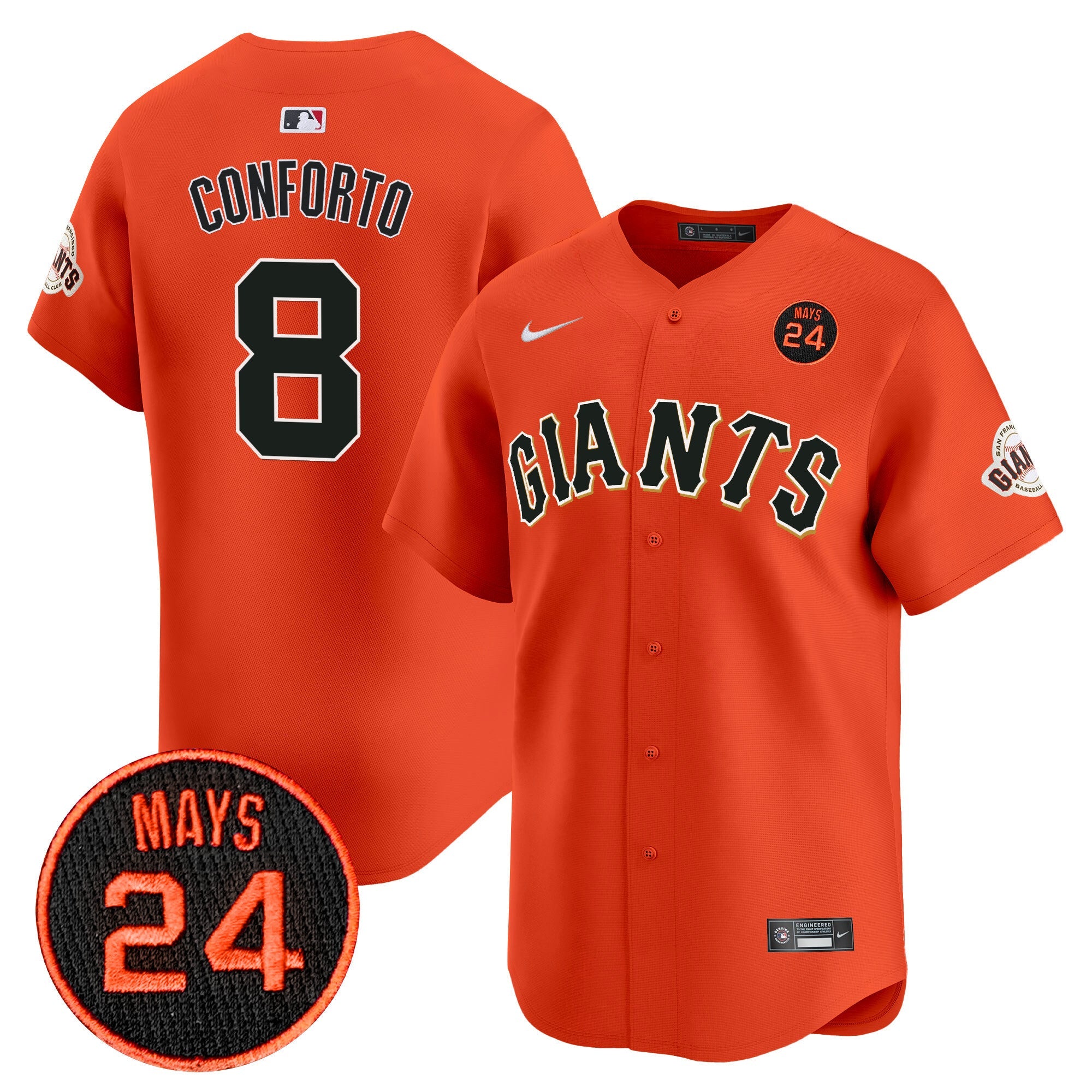 Men’s San Francisco 2024 Willie Mays Patch Vapor Premier Limited Jersey V3
