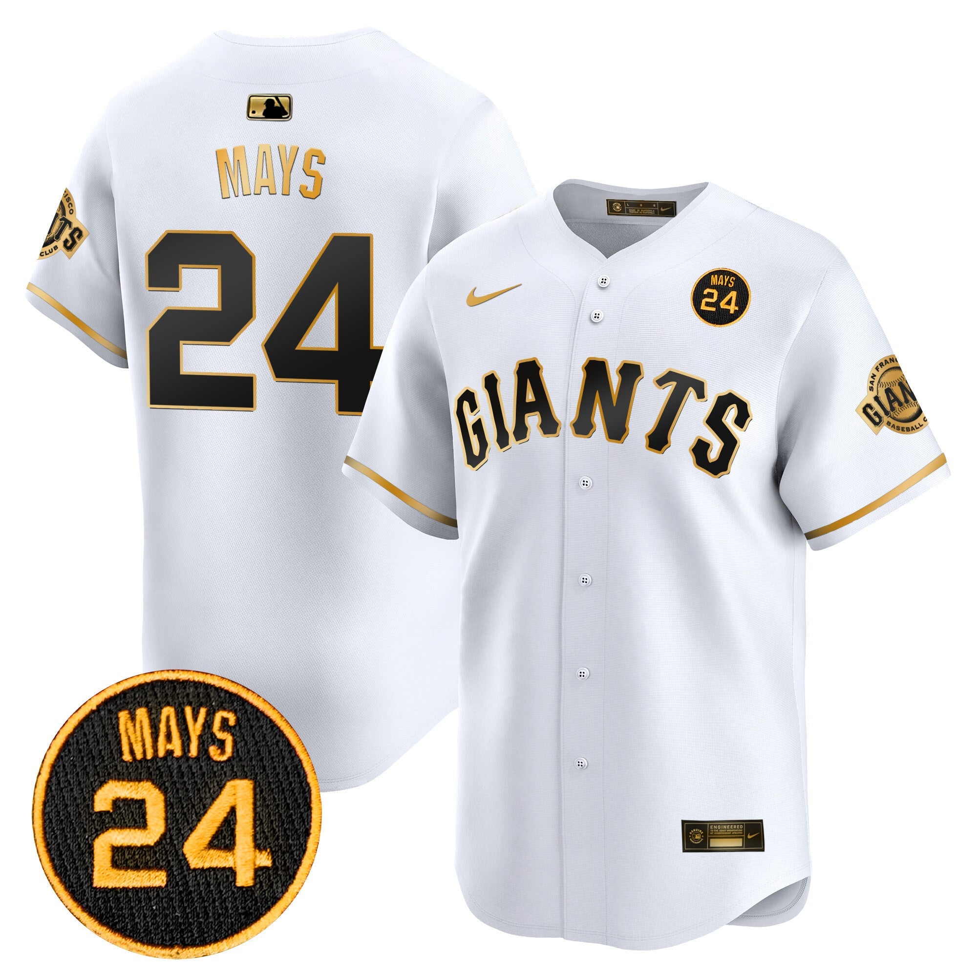 Men’s San Francisco 2024 Willie Mays Patch Vapor Premier Limited Jersey V3