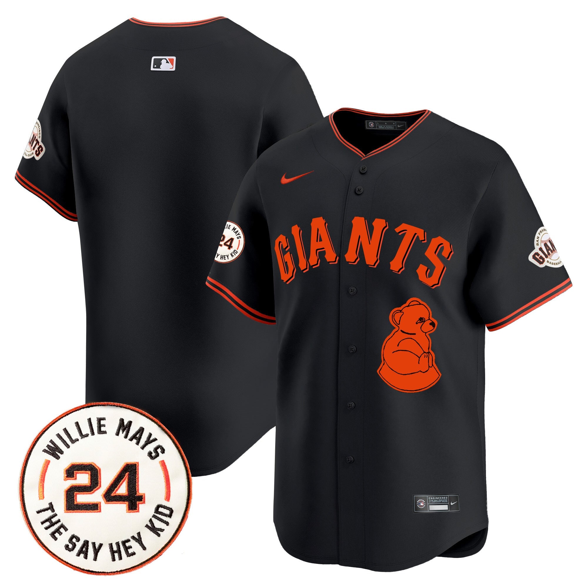 Men’s San Francisco 2024 Willie Mays Patch Vapor Premier Limited Jersey V4