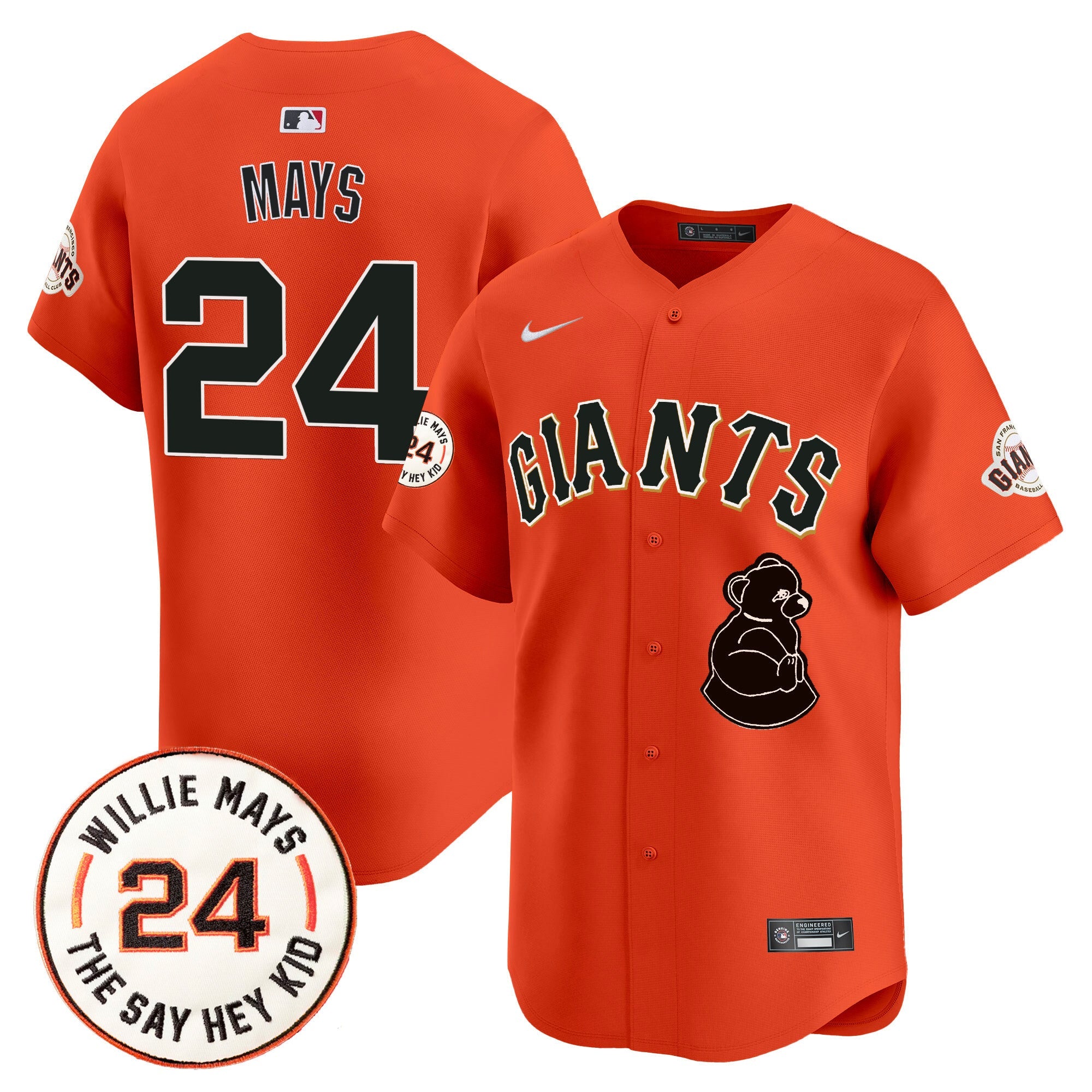 Men’s San Francisco 2024 Willie Mays Patch Vapor Premier Limited Jersey V4