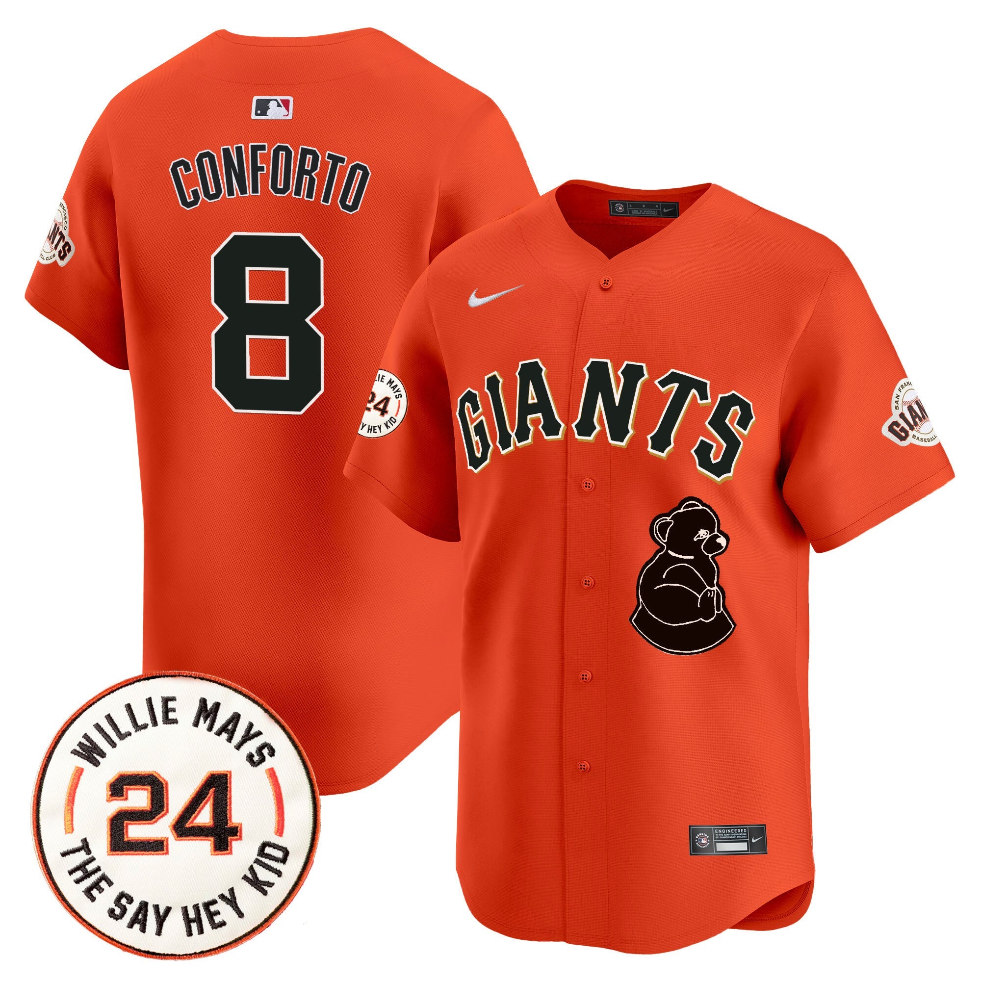 Men’s San Francisco 2024 Willie Mays Patch Vapor Premier Limited Jersey V4