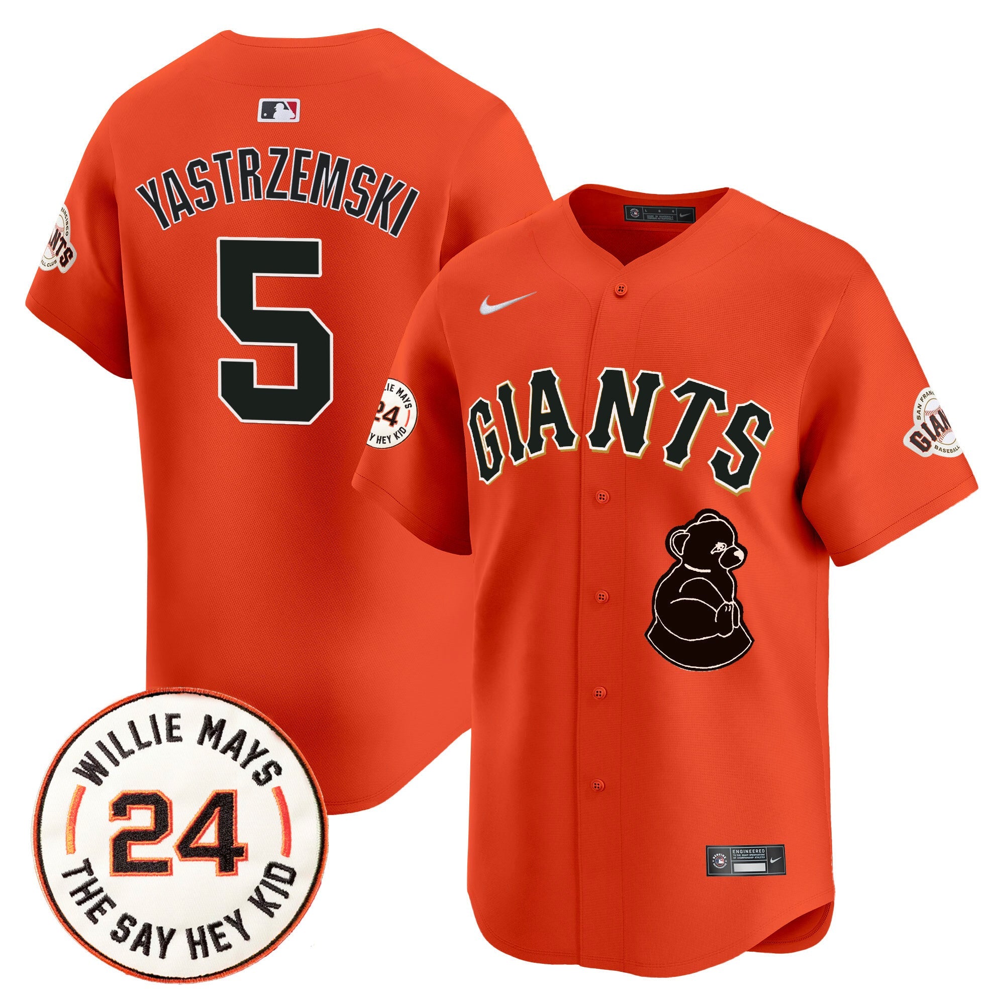 Men’s San Francisco 2024 Willie Mays Patch Vapor Premier Limited Jersey V4