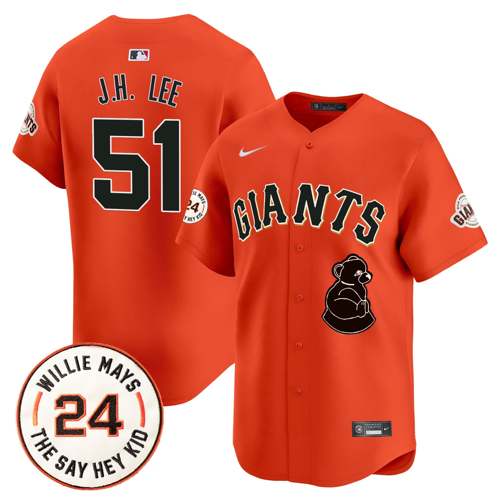 Men’s San Francisco 2024 Willie Mays Patch Vapor Premier Limited Jersey V4