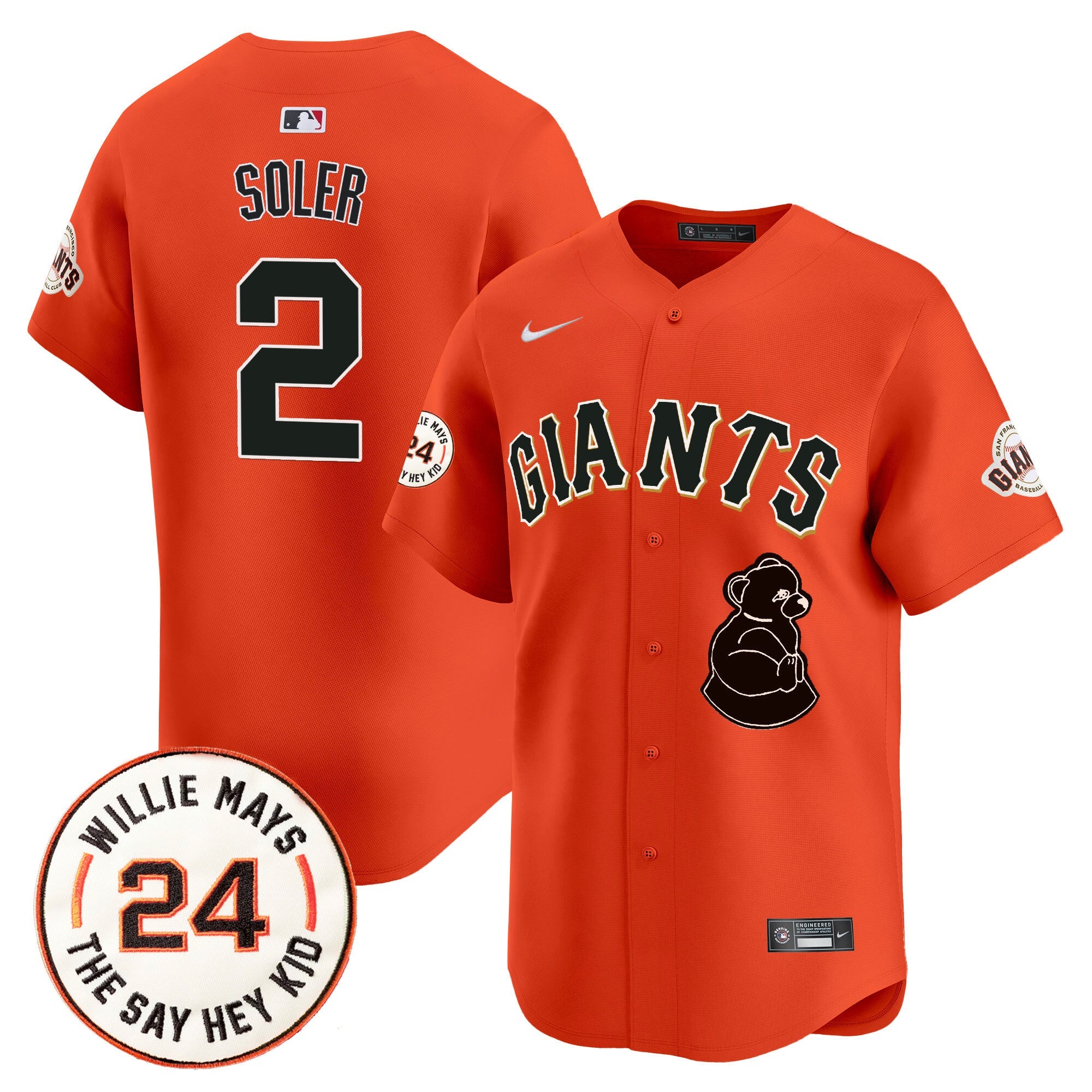 Men’s San Francisco 2024 Willie Mays Patch Vapor Premier Limited Jersey V4