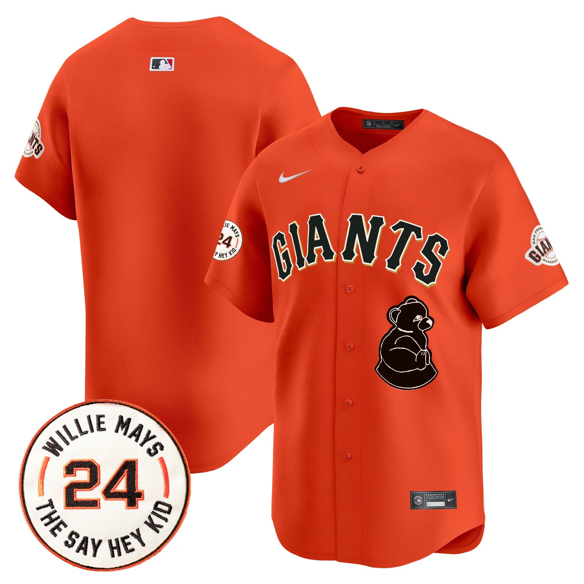 Men’s San Francisco 2024 Willie Mays Patch Vapor Premier Limited Jersey V4