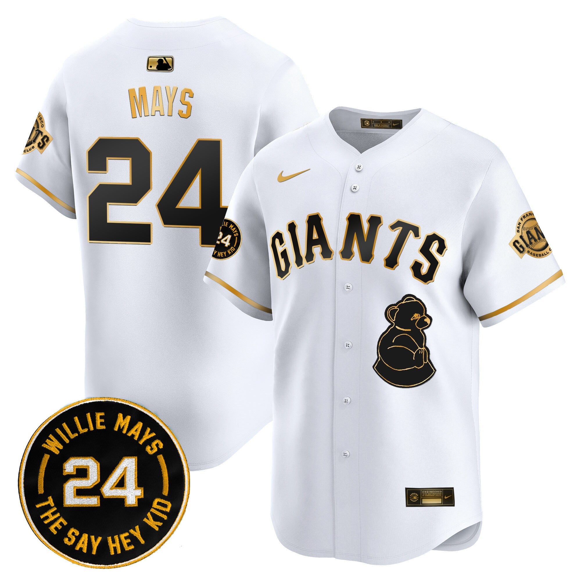 Men’s San Francisco 2024 Willie Mays Patch Vapor Premier Limited Jersey V4