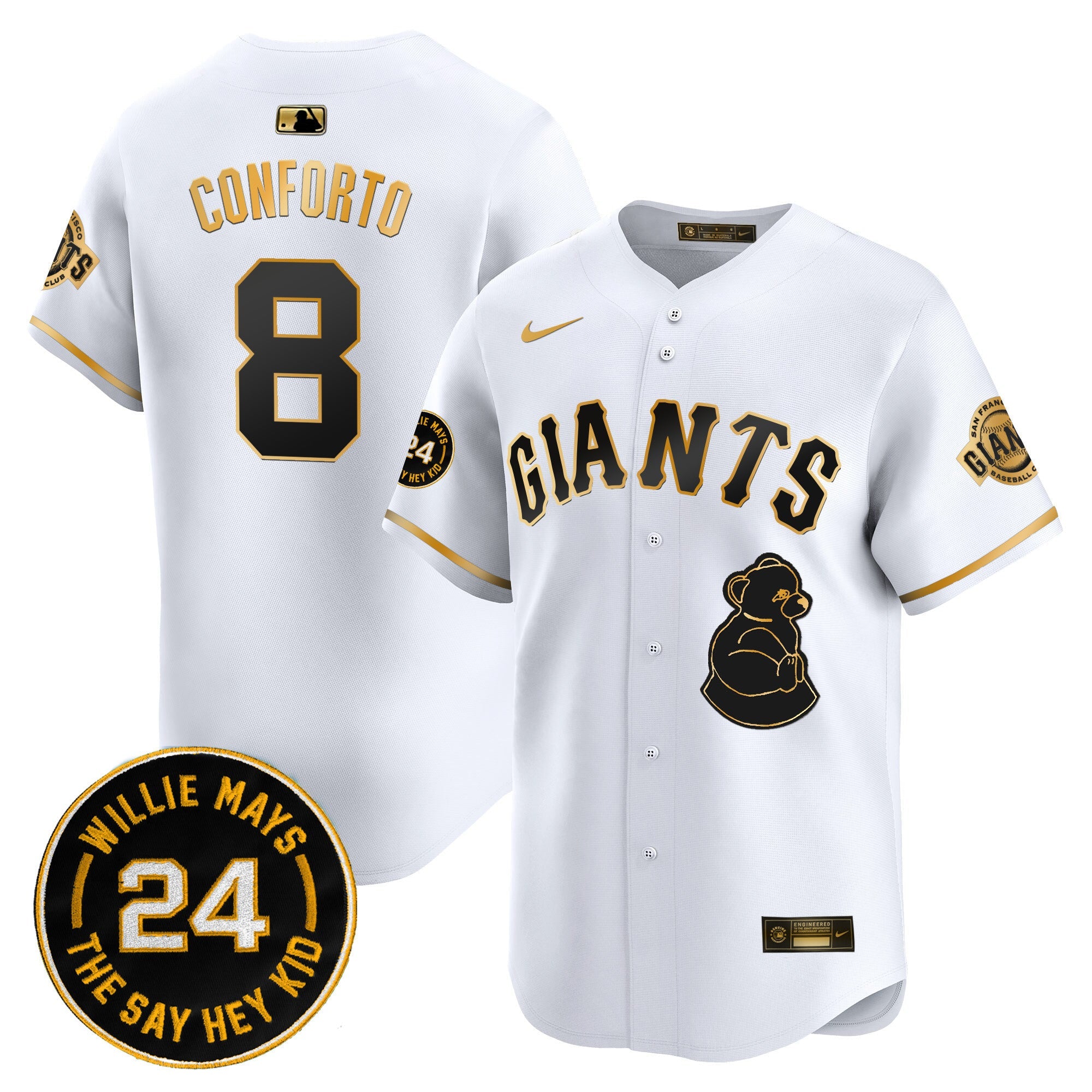 Men’s San Francisco 2024 Willie Mays Patch Vapor Premier Limited Jersey V4
