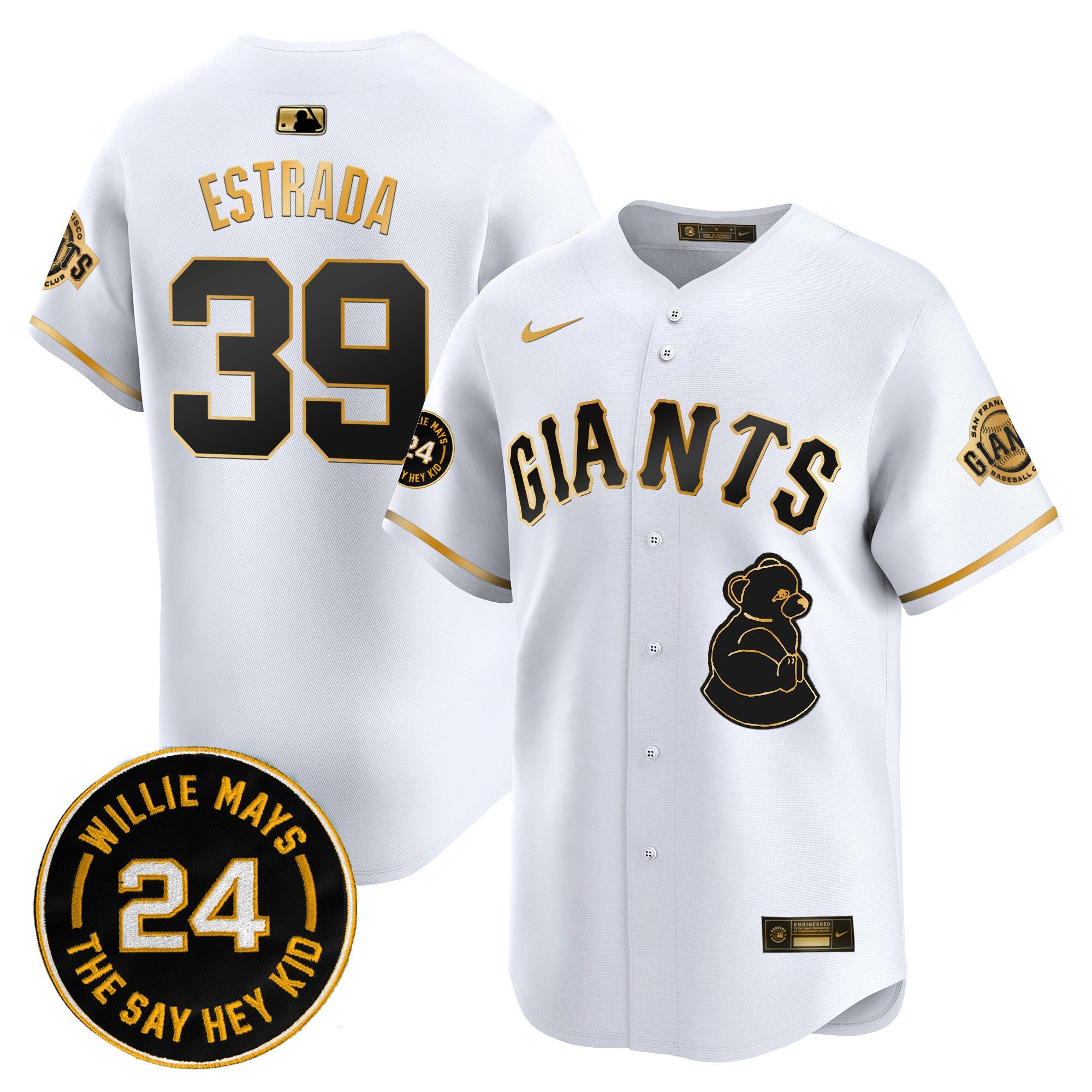 Men’s San Francisco 2024 Willie Mays Patch Vapor Premier Limited Jersey V4