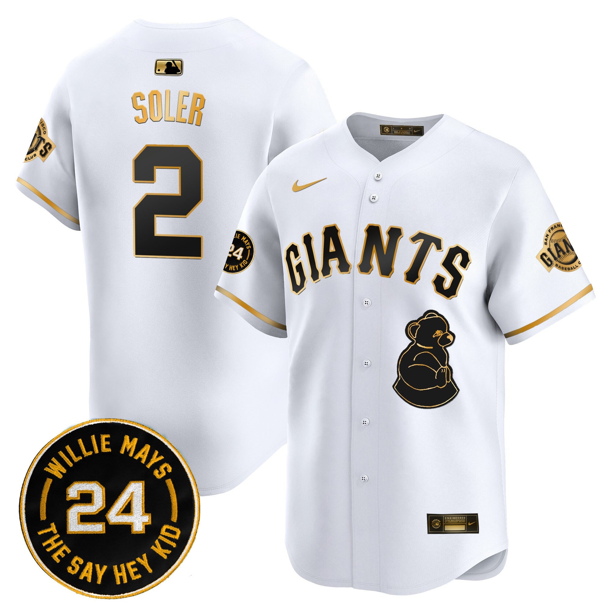 Men’s San Francisco 2024 Willie Mays Patch Vapor Premier Limited Jersey V4