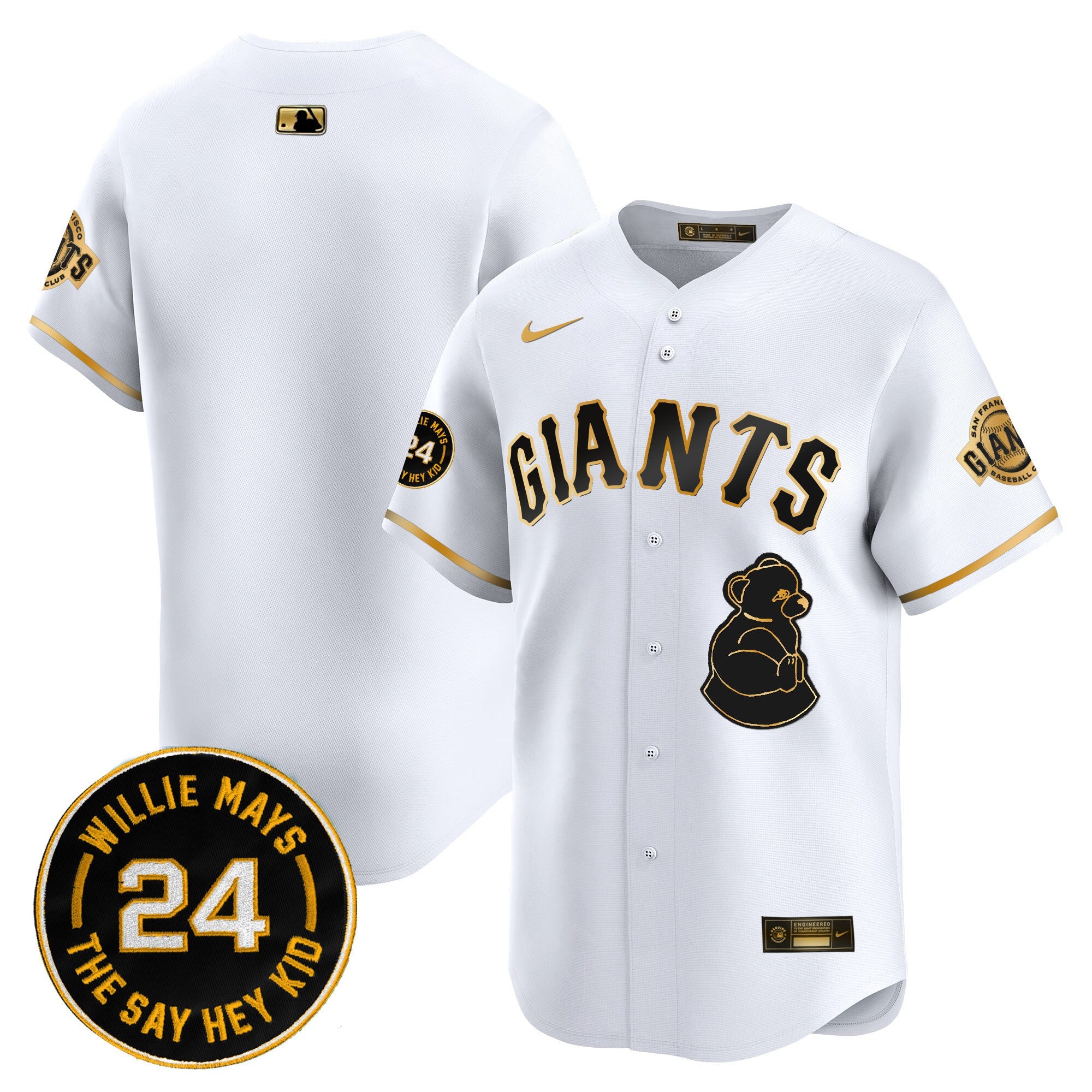 Men’s San Francisco 2024 Willie Mays Patch Vapor Premier Limited Jersey V4