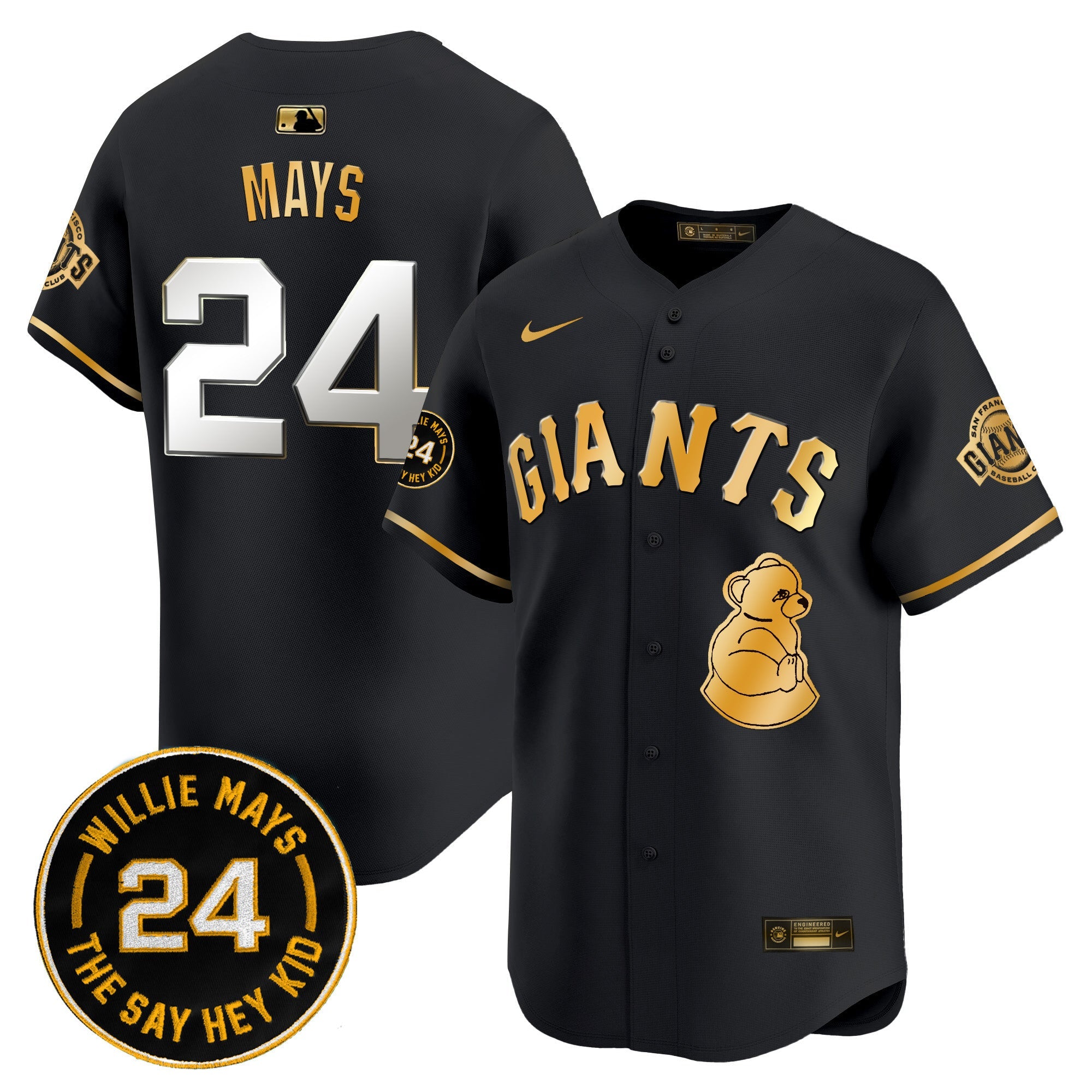 Men’s San Francisco 2024 Willie Mays Patch Vapor Premier Limited Jersey V4
