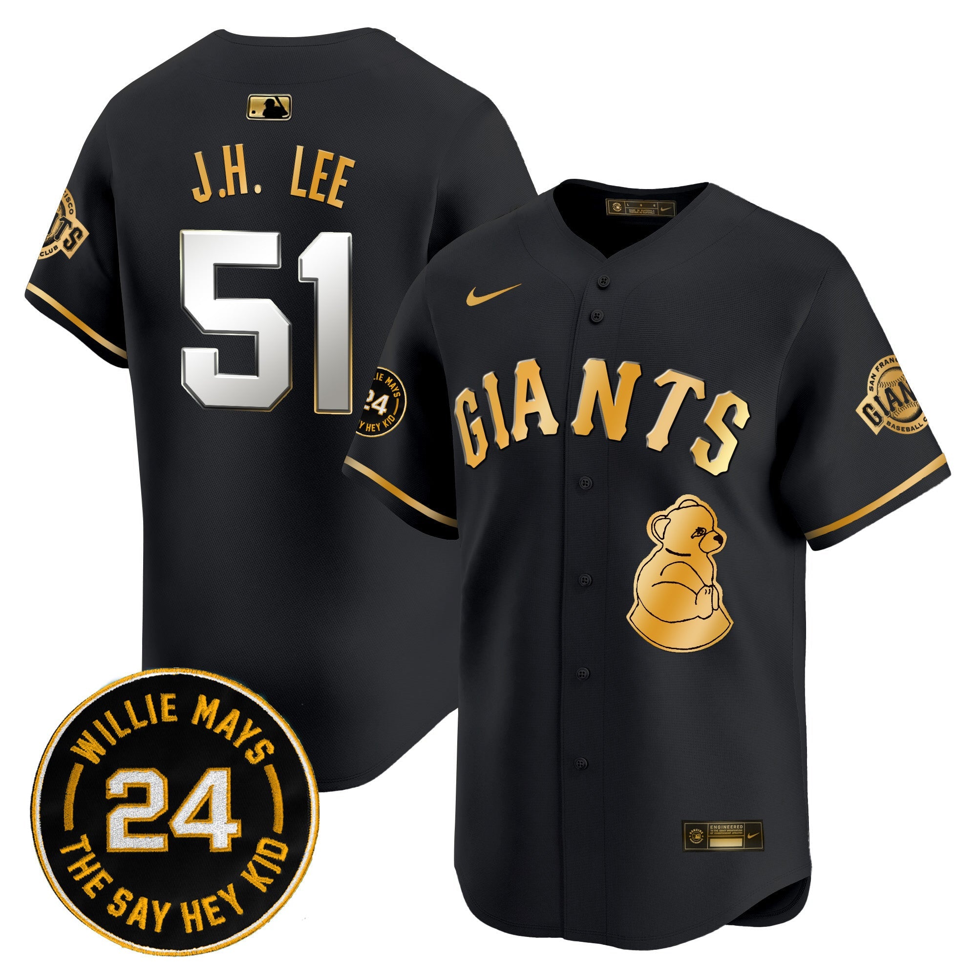 Men’s San Francisco 2024 Willie Mays Patch Vapor Premier Limited Jersey V4