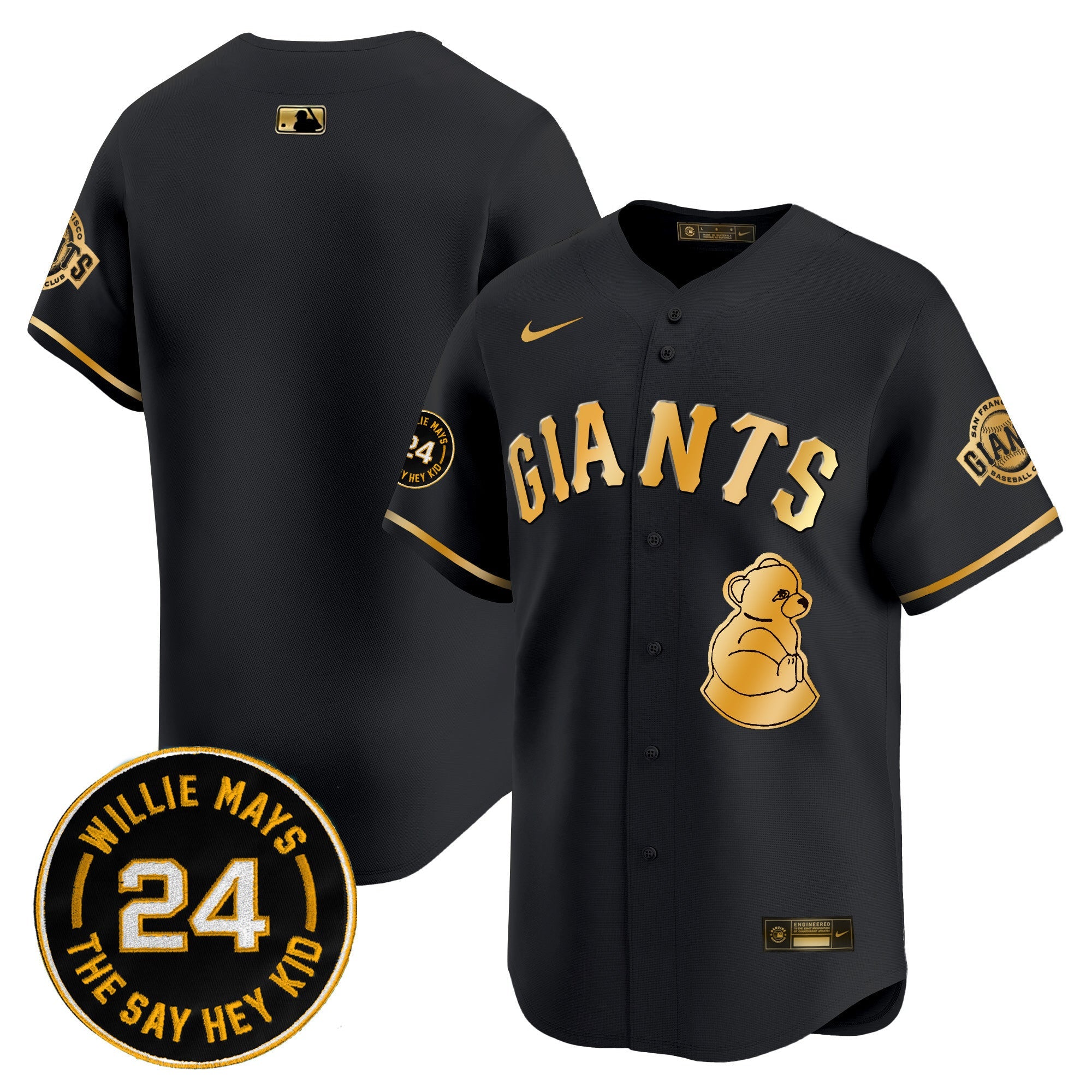 Men’s San Francisco 2024 Willie Mays Patch Vapor Premier Limited Jersey V4