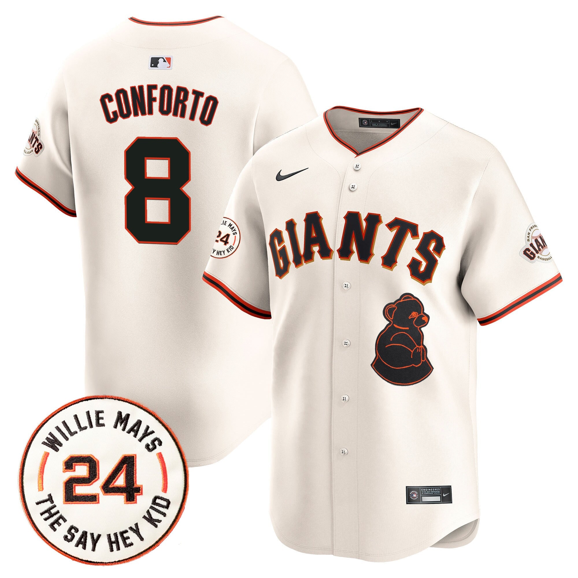 Men’s San Francisco 2024 Willie Mays Patch Vapor Premier Limited Jersey V4