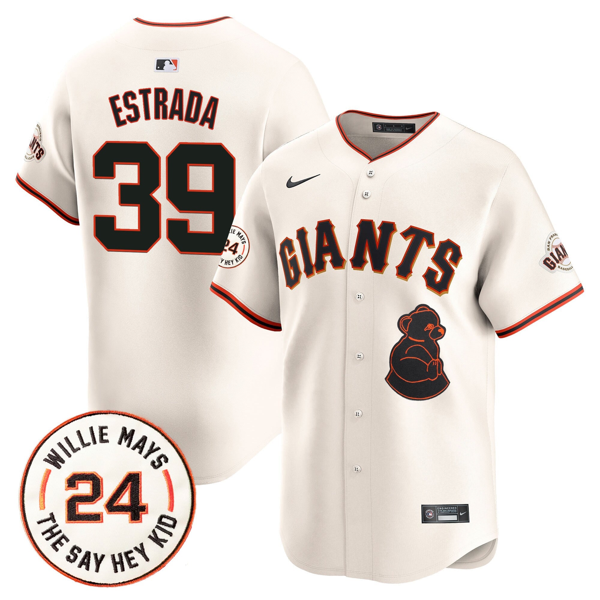 Men’s San Francisco 2024 Willie Mays Patch Vapor Premier Limited Jersey V4