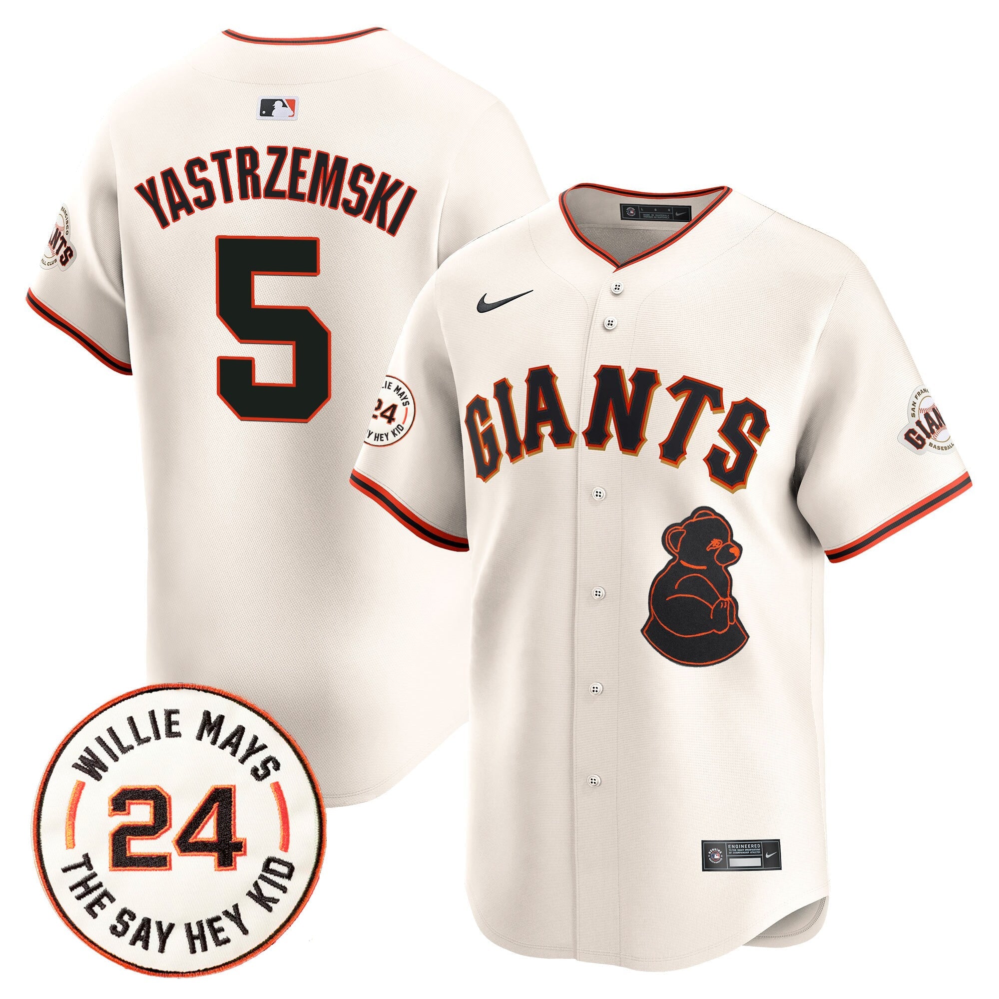 Men’s San Francisco 2024 Willie Mays Patch Vapor Premier Limited Jersey V4